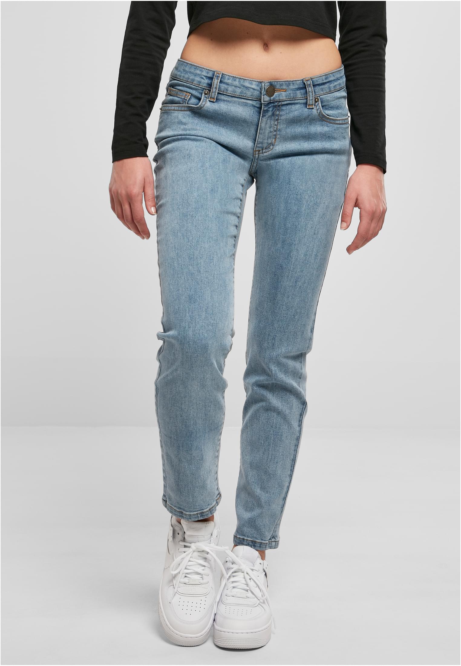 Urban Classics Pantaloni Low Waist Straight tinted lightblue washed