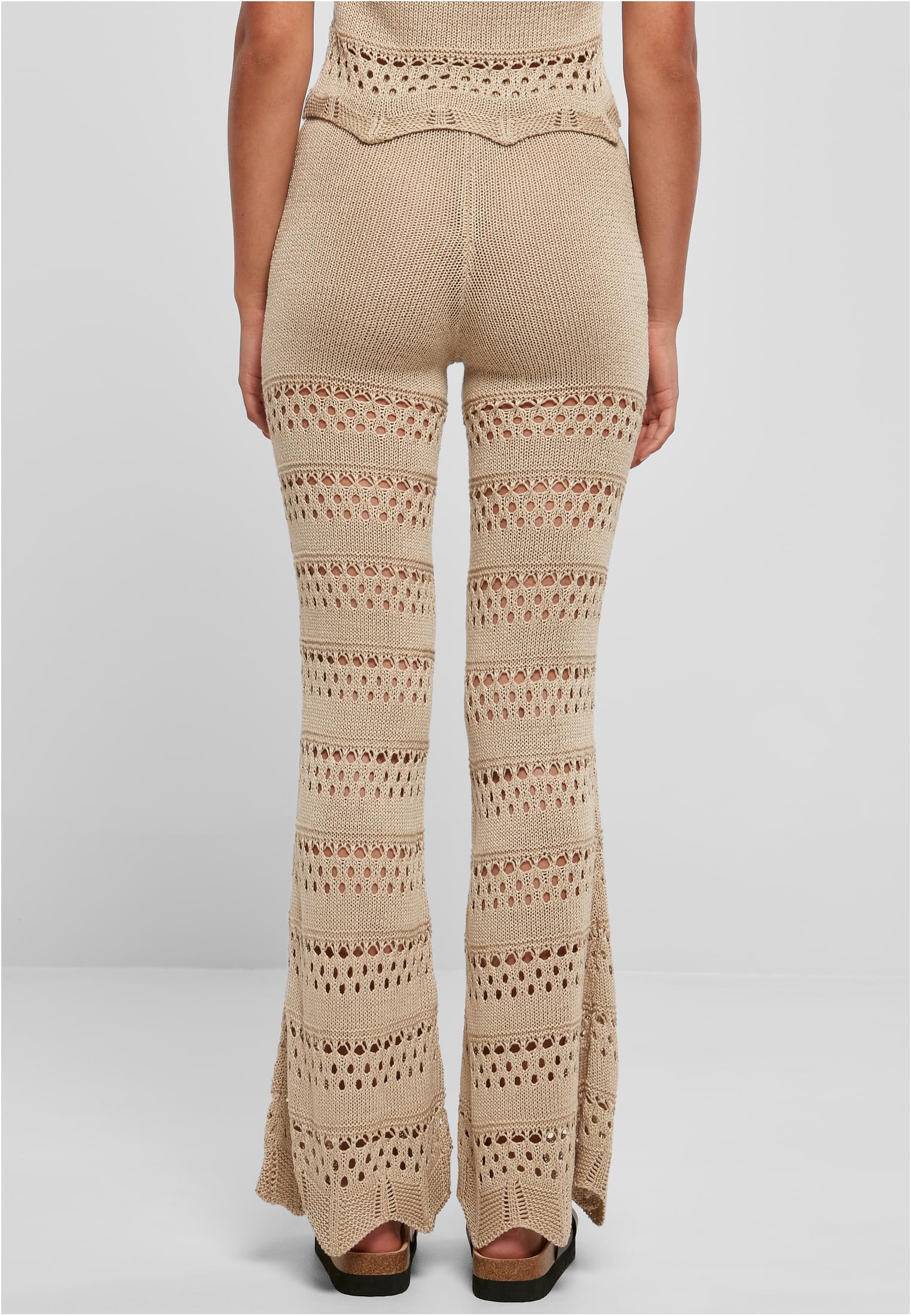 UC Ladies Leggings Flared Crochet Knit softseagrass