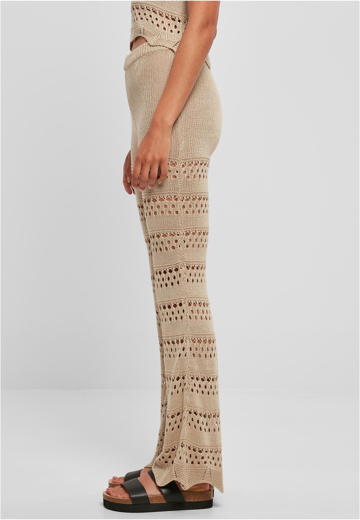 UC Ladies Leggings Flared Crochet Knit softseagrass