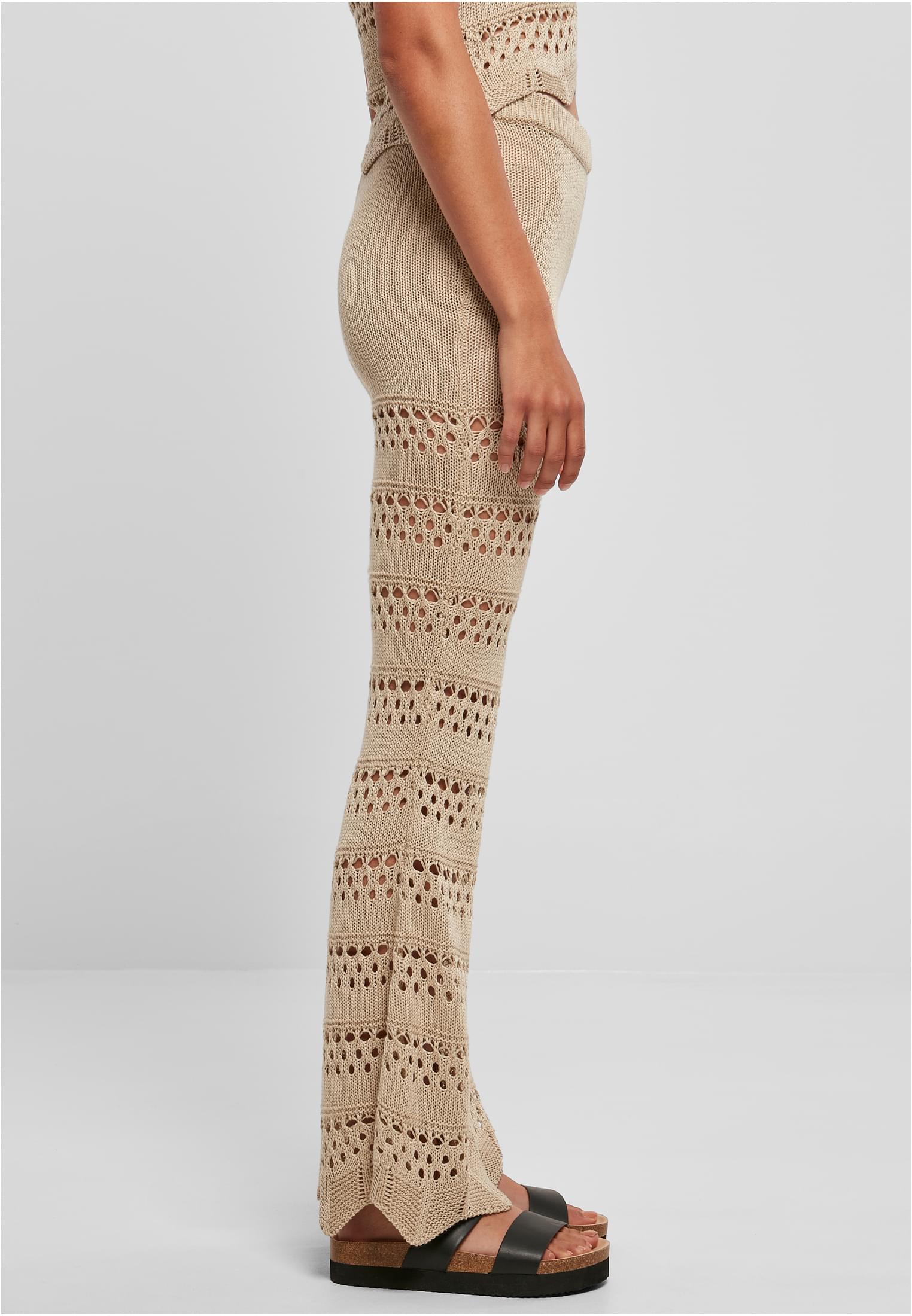 UC Ladies Leggings Flared Crochet Knit softseagrass