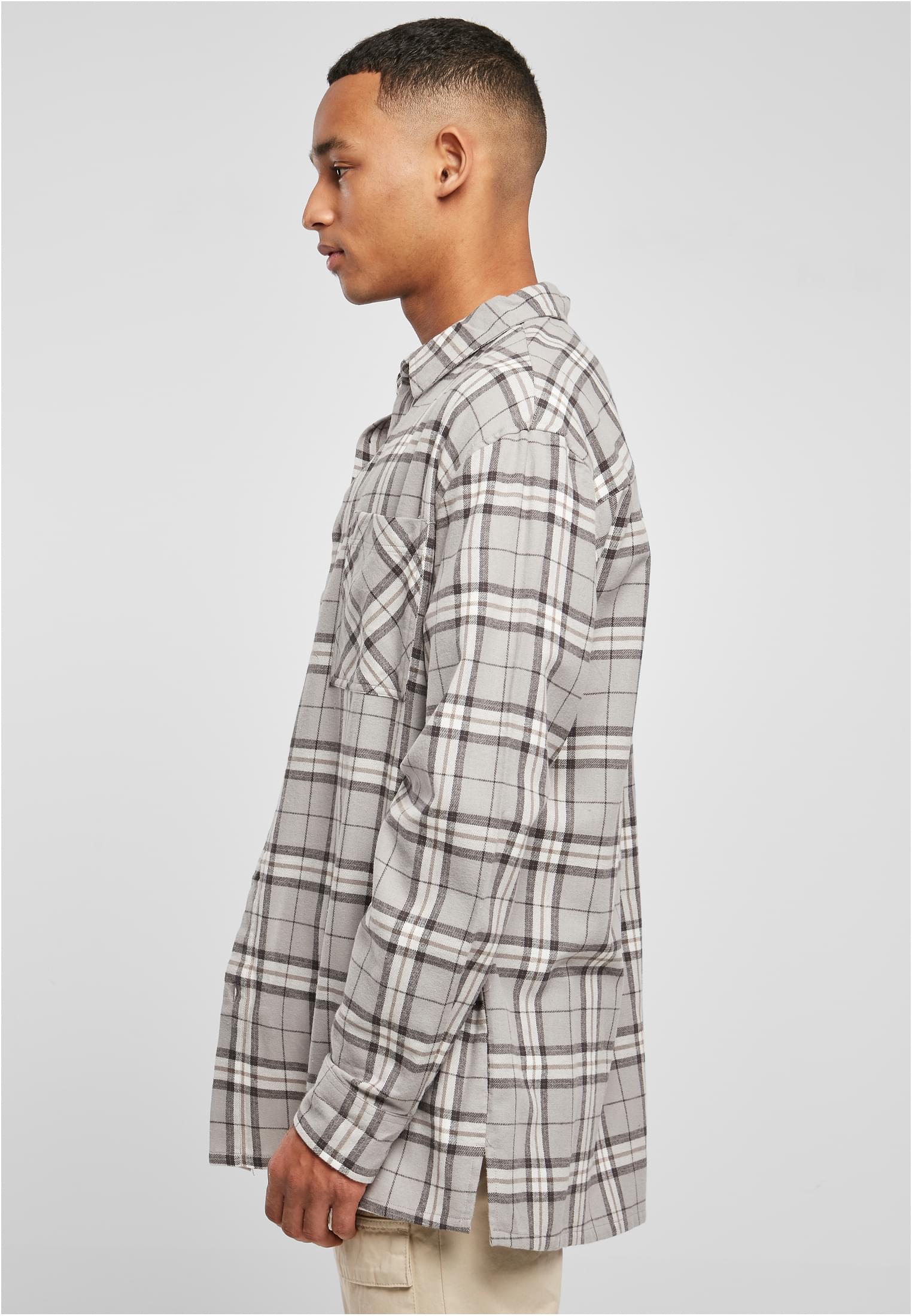 UC Men Camicia Long Oversized Check