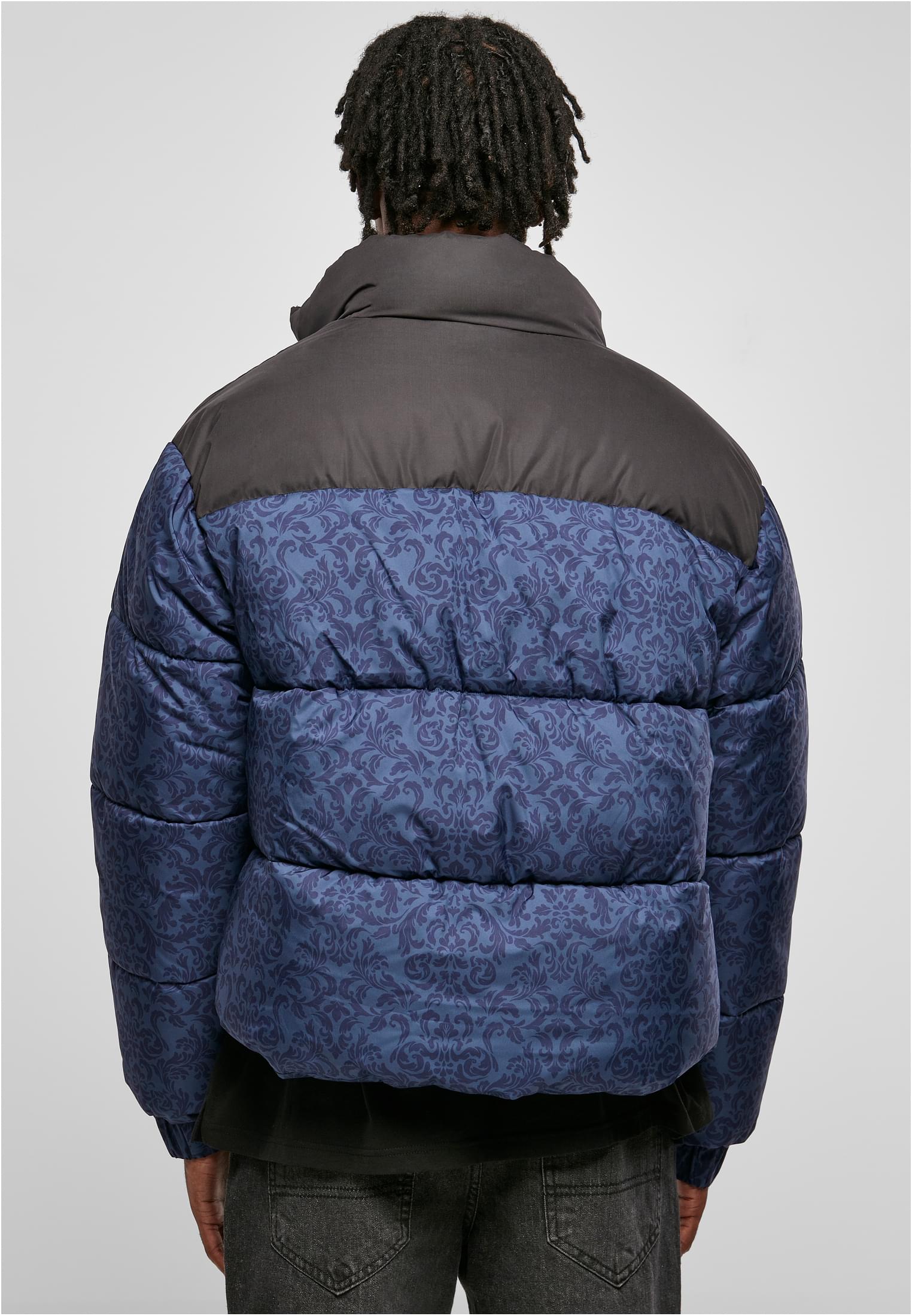 Urban Classics AOP Retro Puffer Jacket darkblue damast aop