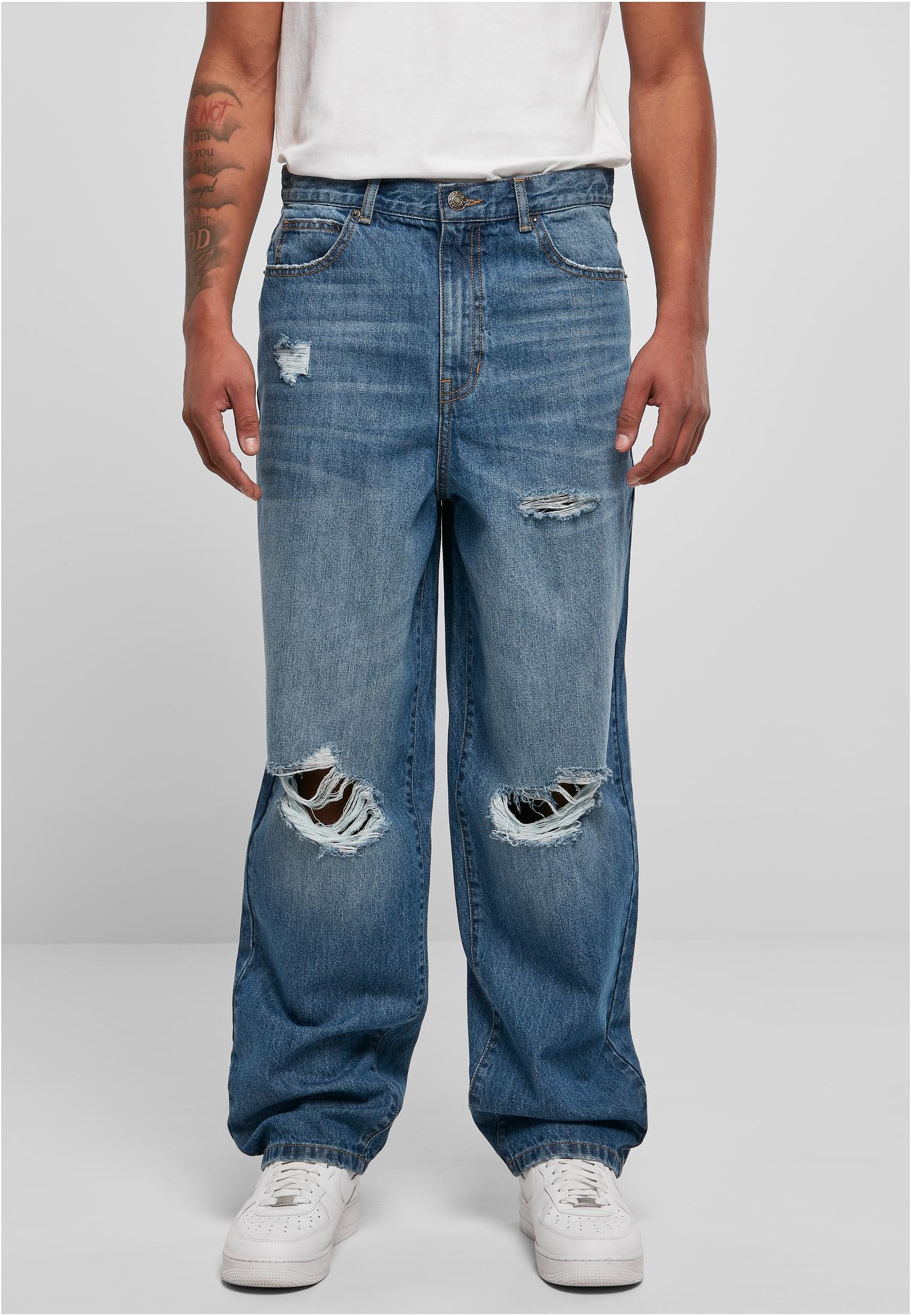 Urban Classics Jeans Distressed mid deepblue destroyed washed