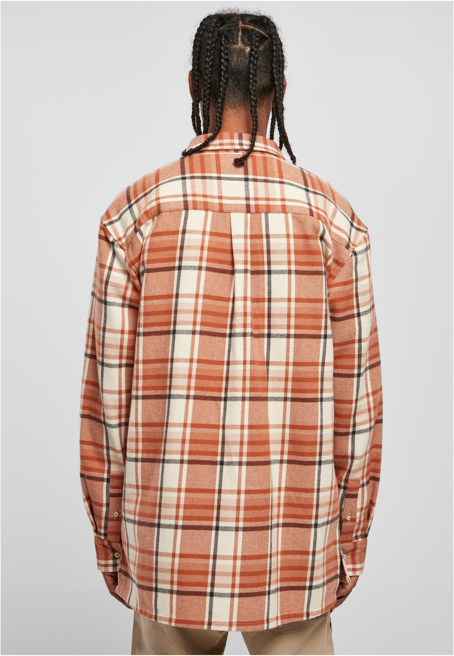 Urban Classics Camicia Long Oversized Checked Leaves softseagrass/red