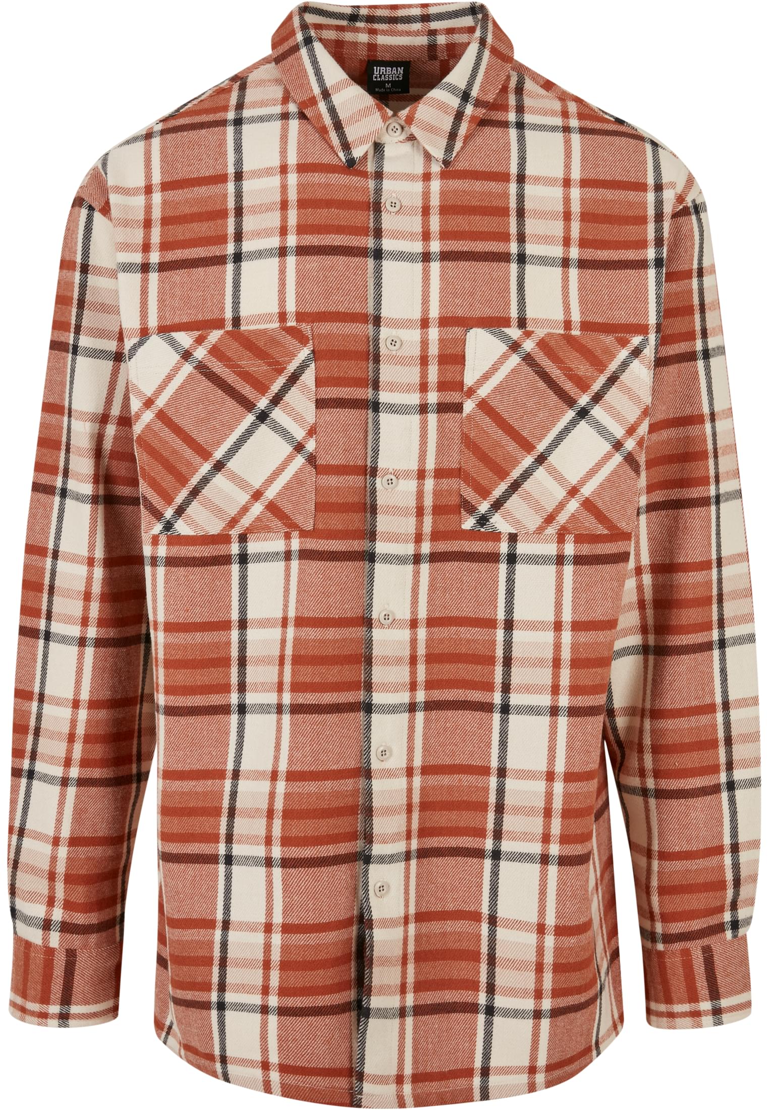 Urban Classics Camicia Long Oversized Checked Leaves softseagrass/red