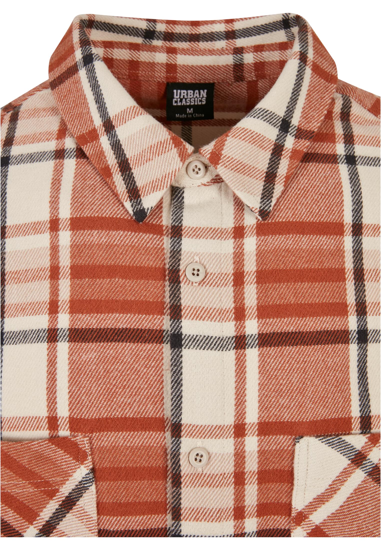 Urban Classics Camicia Long Oversized Checked Leaves softseagrass/red