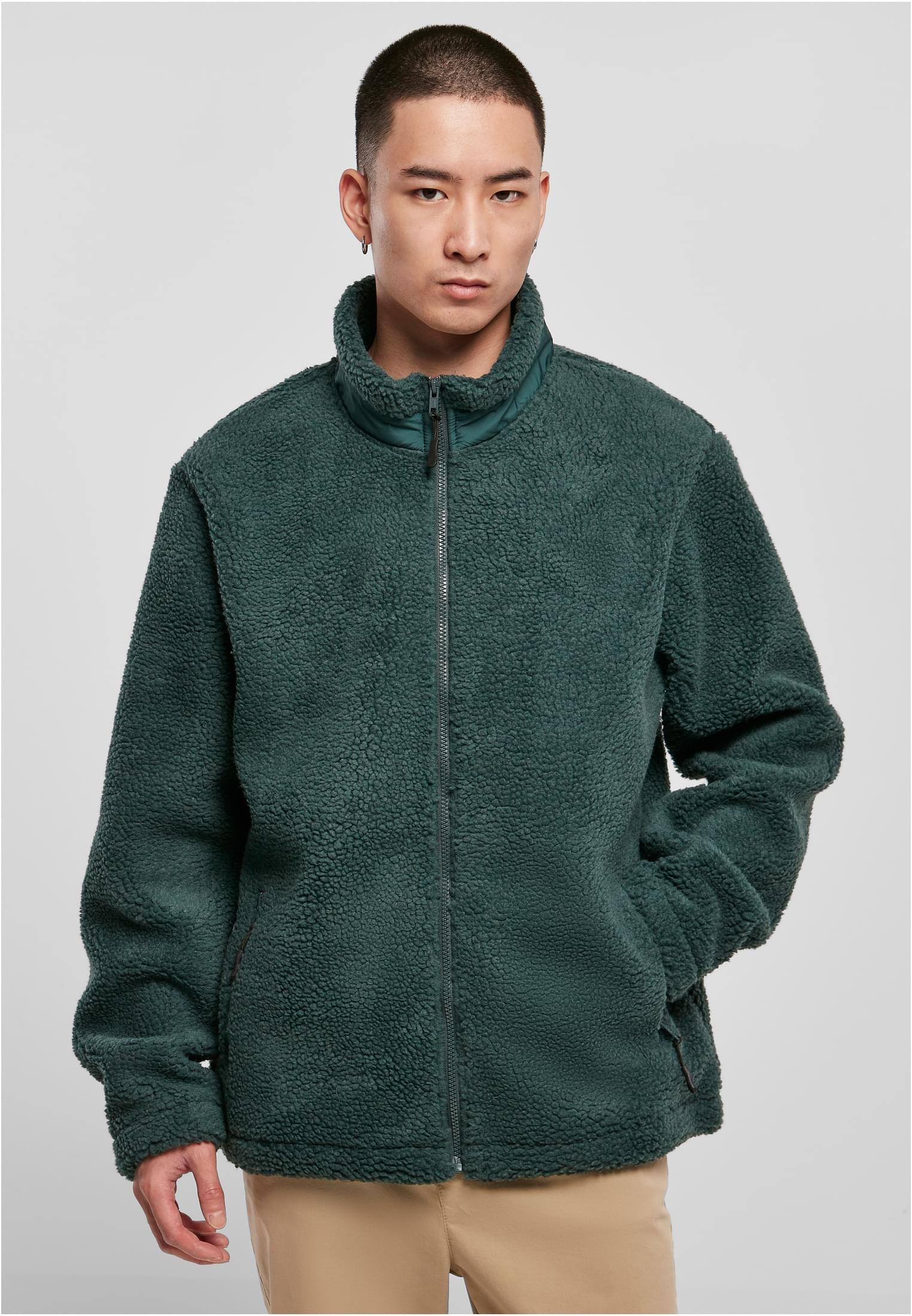 UC Men Giacca Basic Sherpa bottlegreen