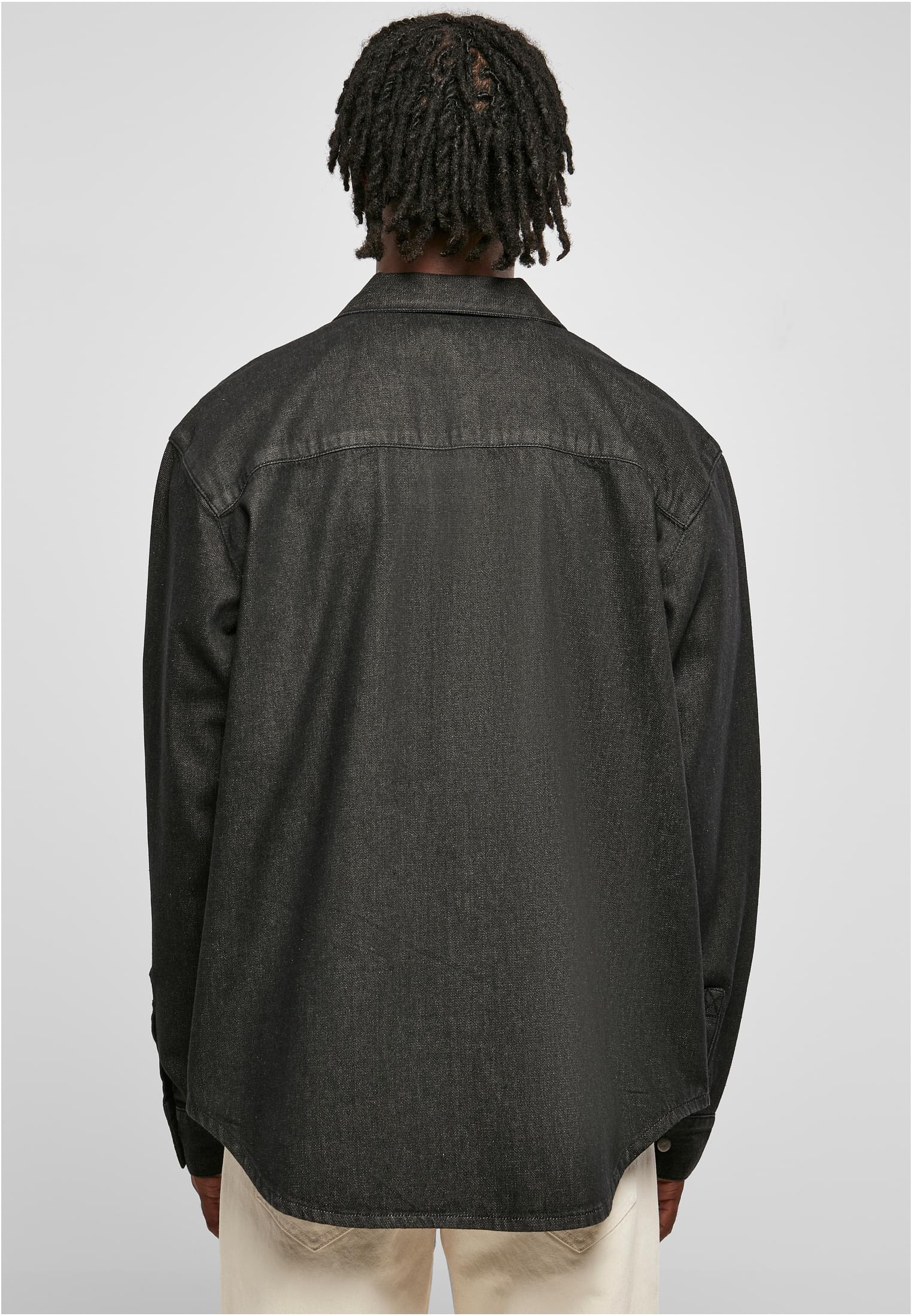 UC Men Camicia Oversized Pocket realblack washed