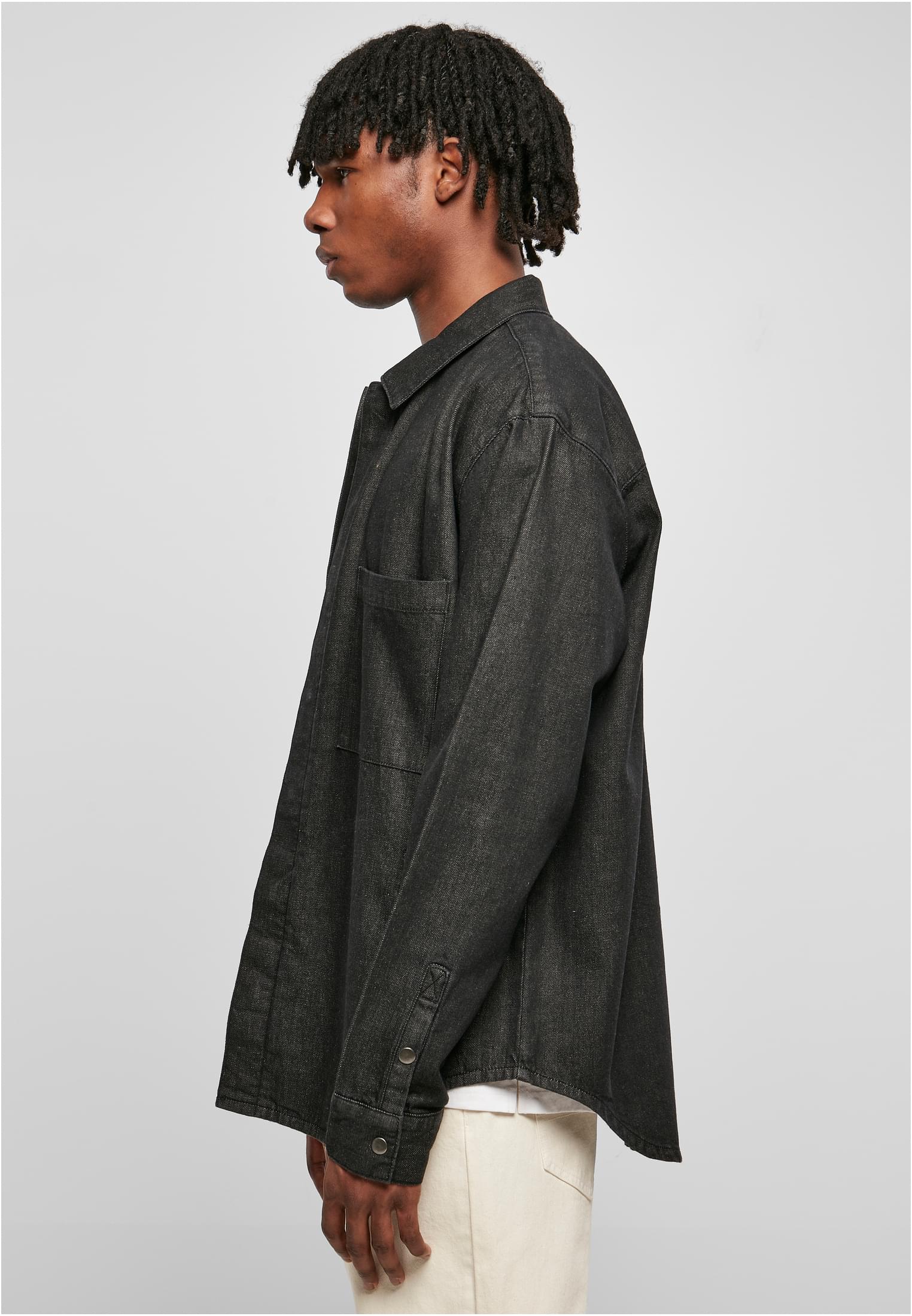 UC Men Camicia Oversized Pocket realblack washed