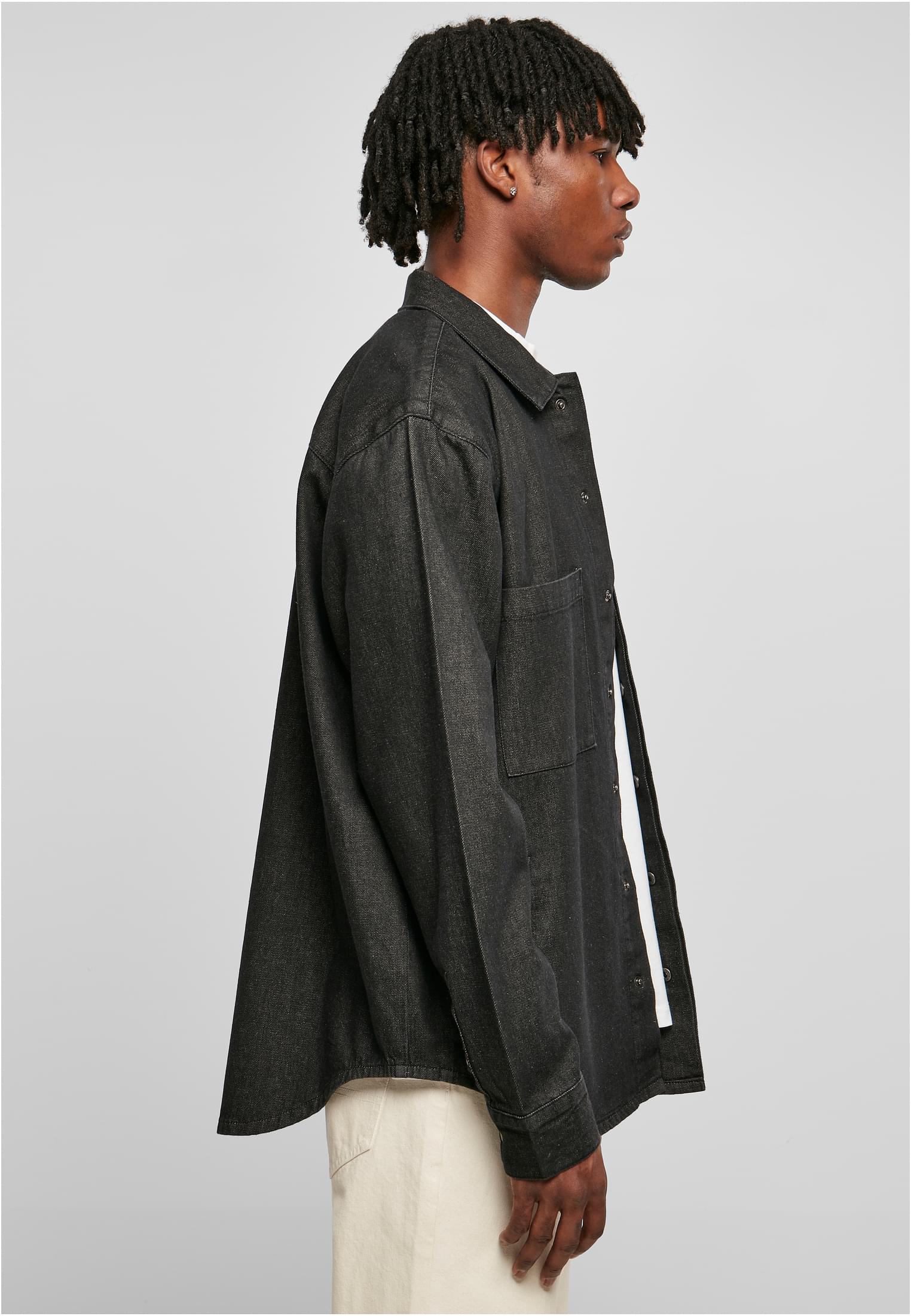 UC Men Camicia Oversized Pocket realblack washed