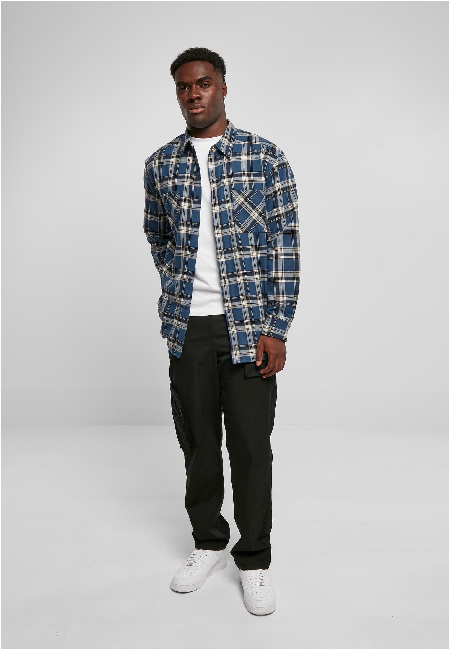 UC Men Camicia Lake Check darkblue/whitesand