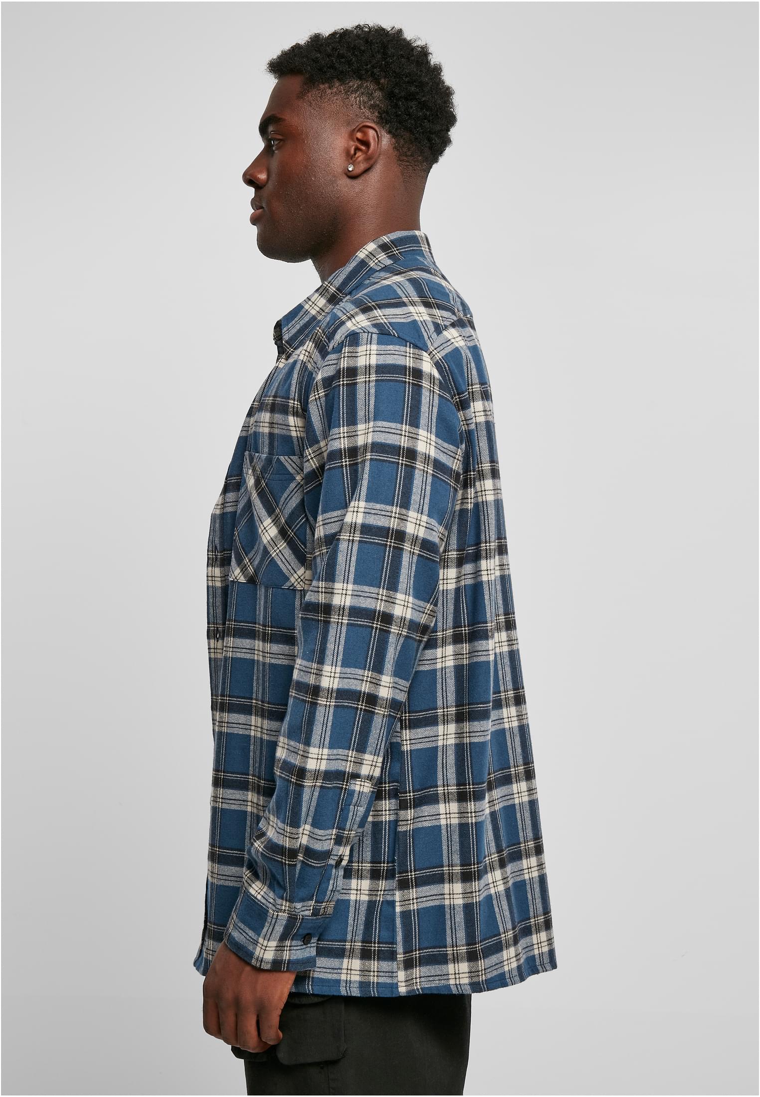 UC Men Camicia Lake Check darkblue/whitesand