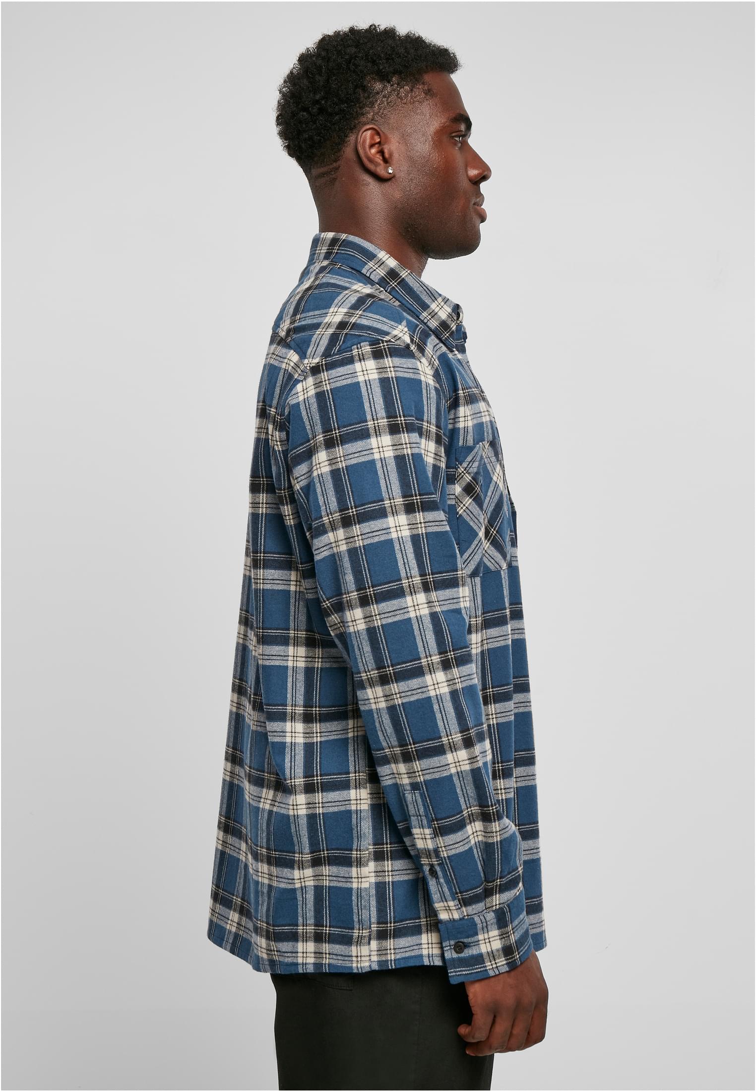 UC Men Camicia Lake Check darkblue/whitesand