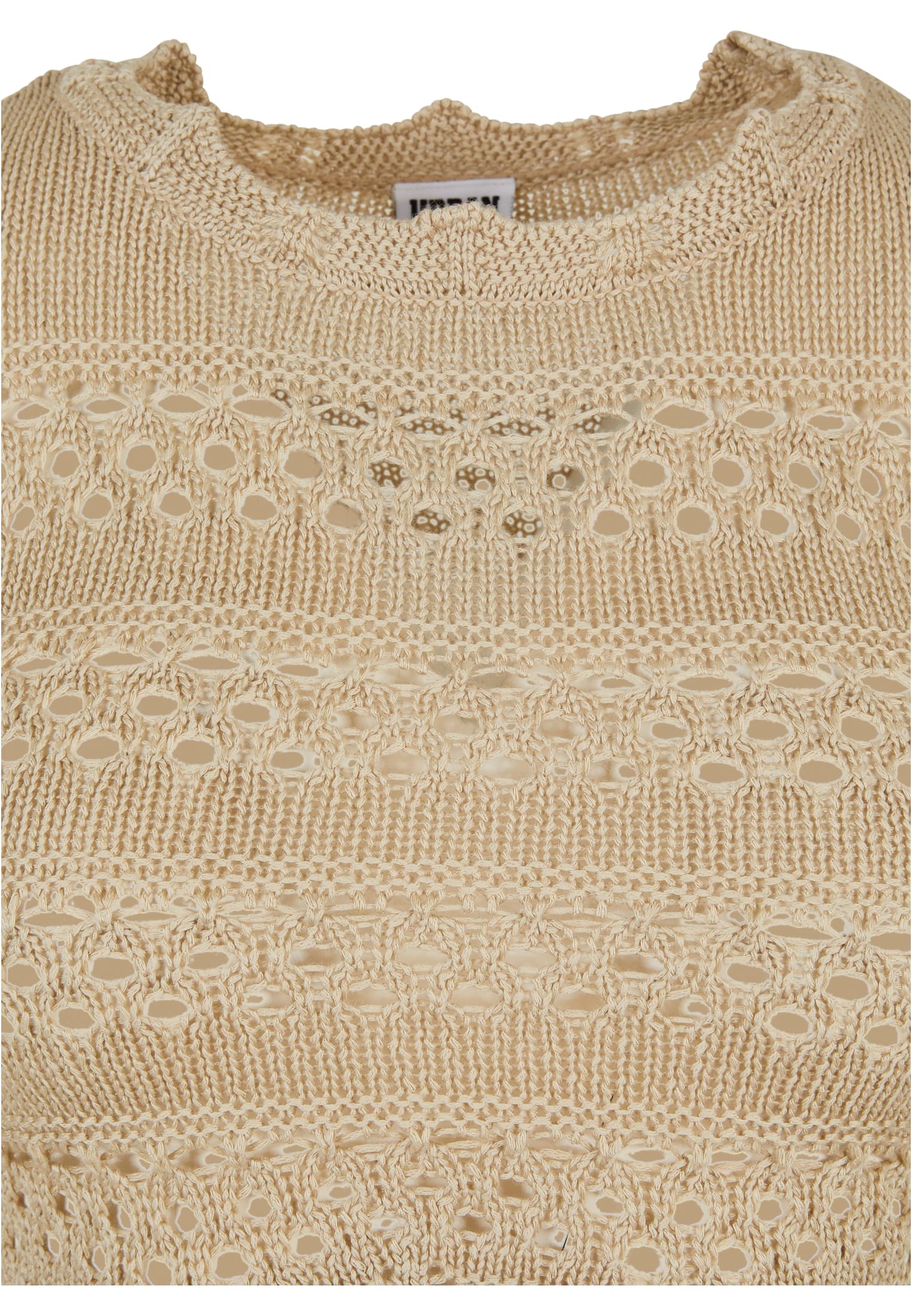 UC Ladies Maglione Cropped Crochet Knit softseagrass