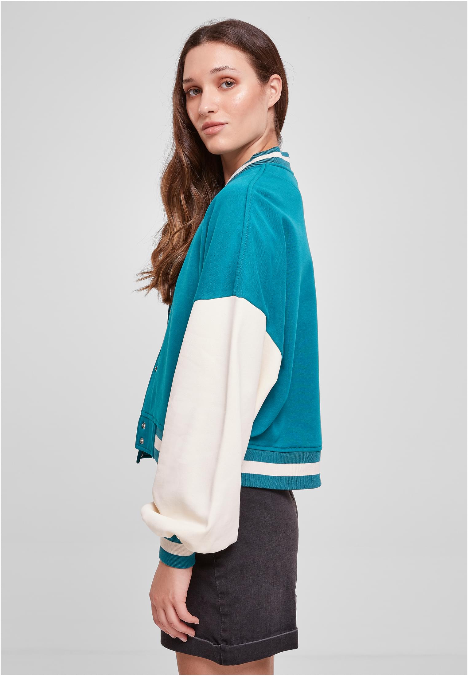 UC Ladies Giacca Oversized Tone College Terry watergreen/whitesand