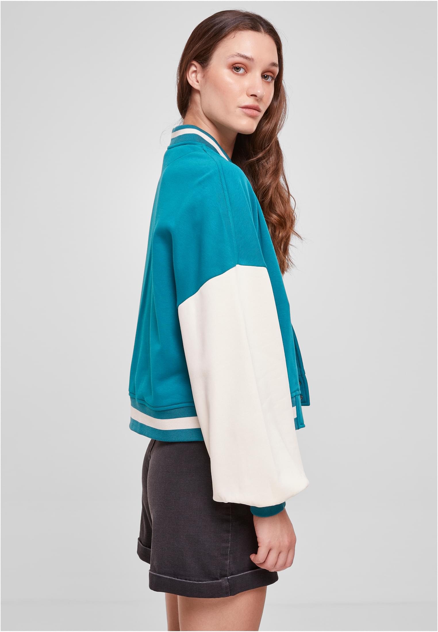 UC Ladies Giacca Oversized Tone College Terry watergreen/whitesand
