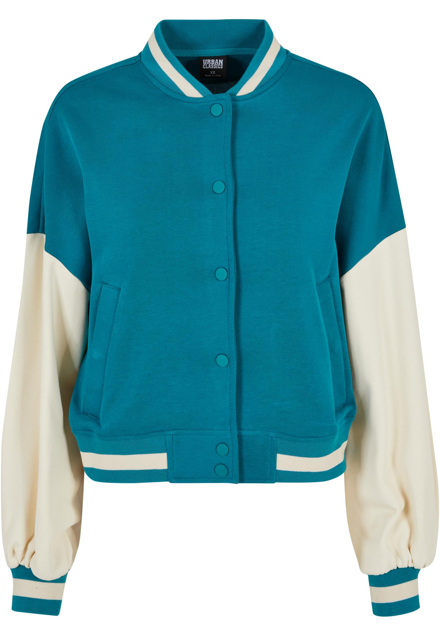 UC Ladies Giacca Oversized Tone College Terry watergreen/whitesand