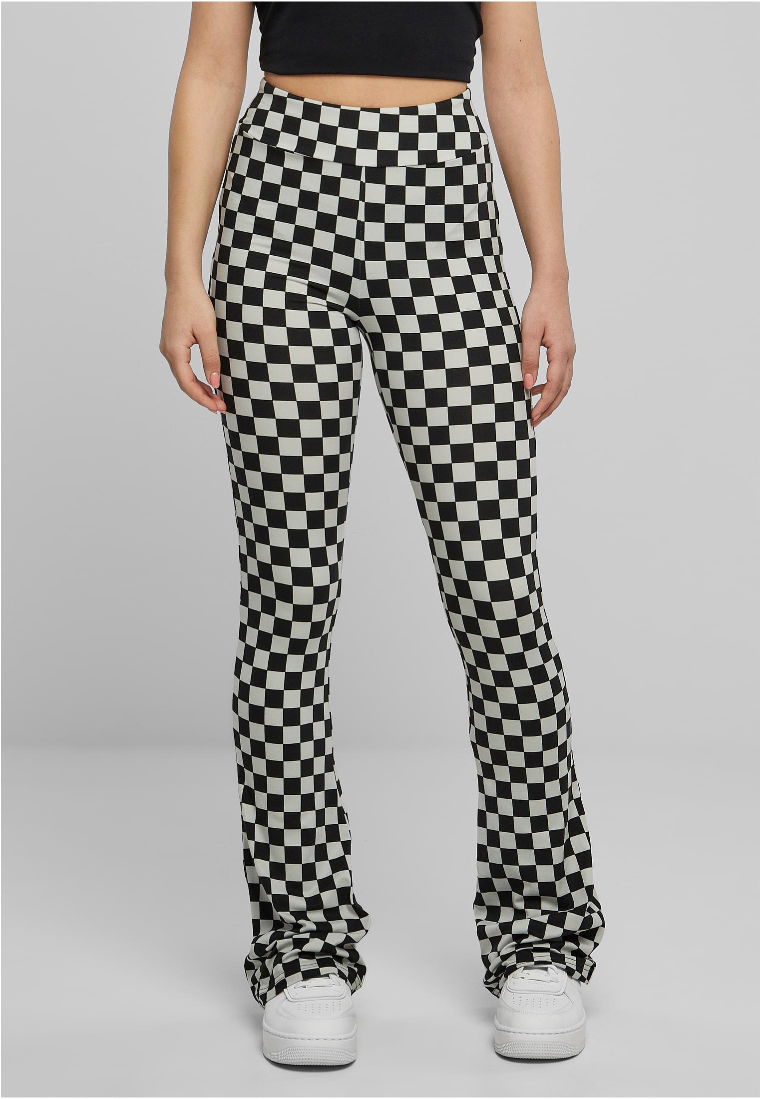 Urban Classics Leggings Checked Cut black/lightasphalt