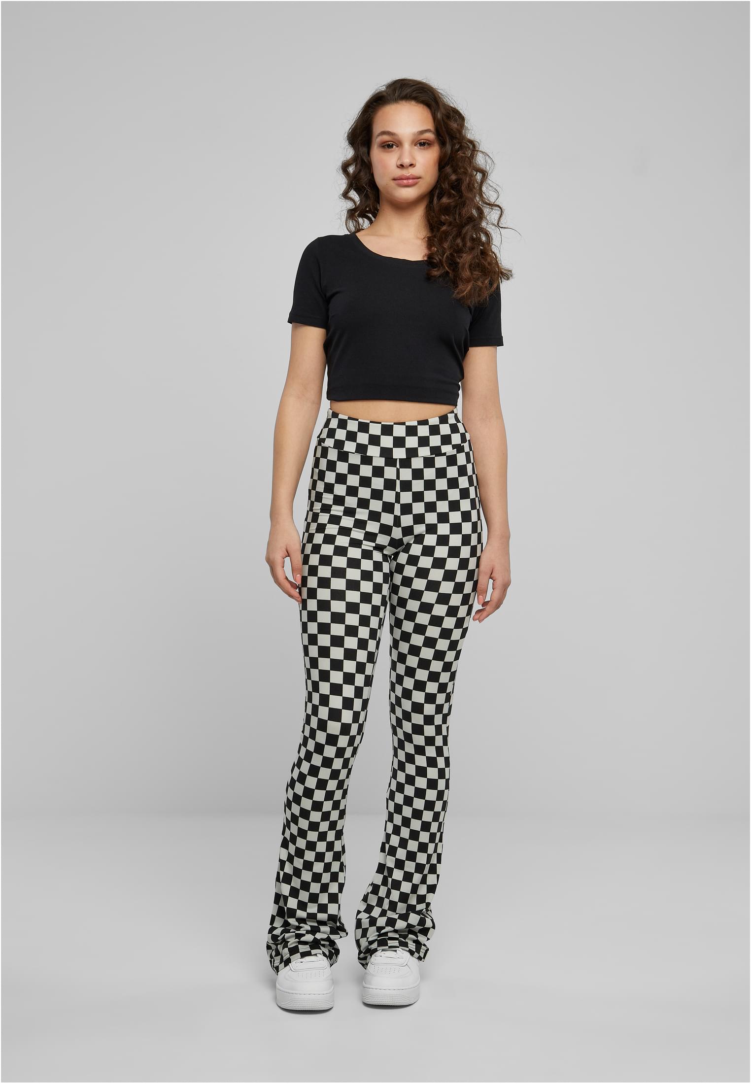 Urban Classics Leggings Checked Cut black/lightasphalt