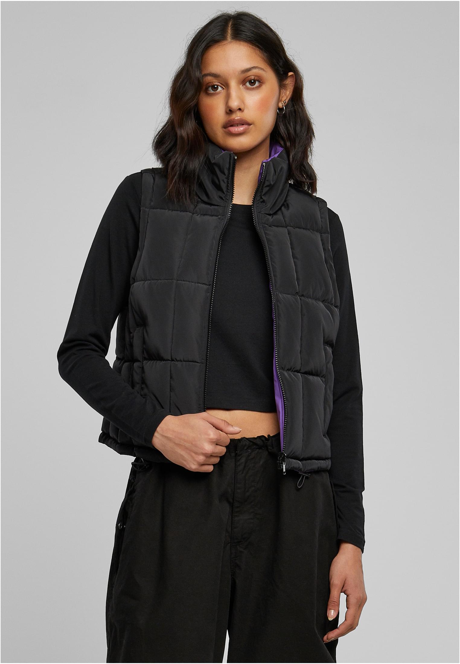 Urban Classics Gilet Reversible Cropped black/realviolet