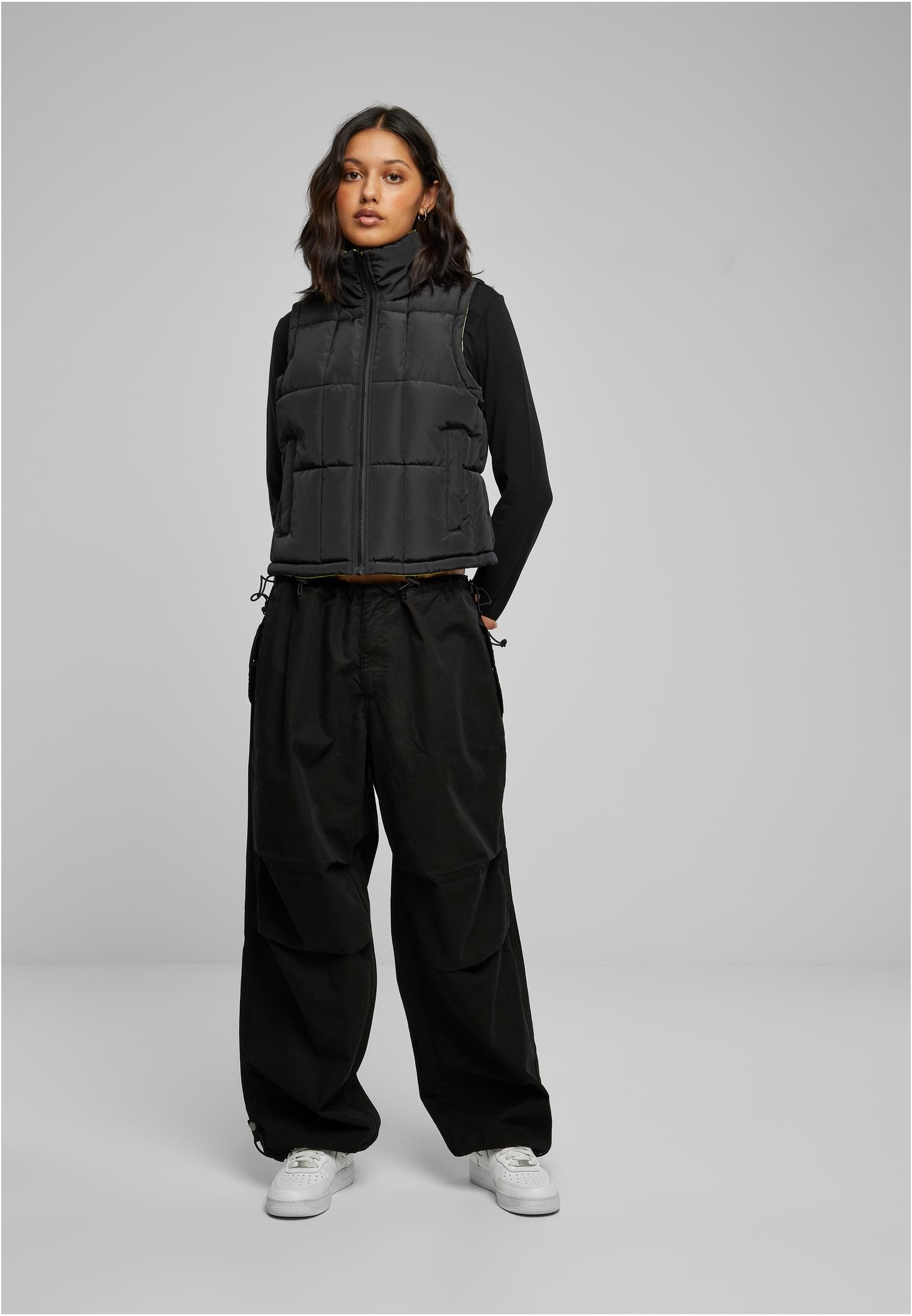 UC Ladies Gilet Reversible Cropped black/frozenyellow