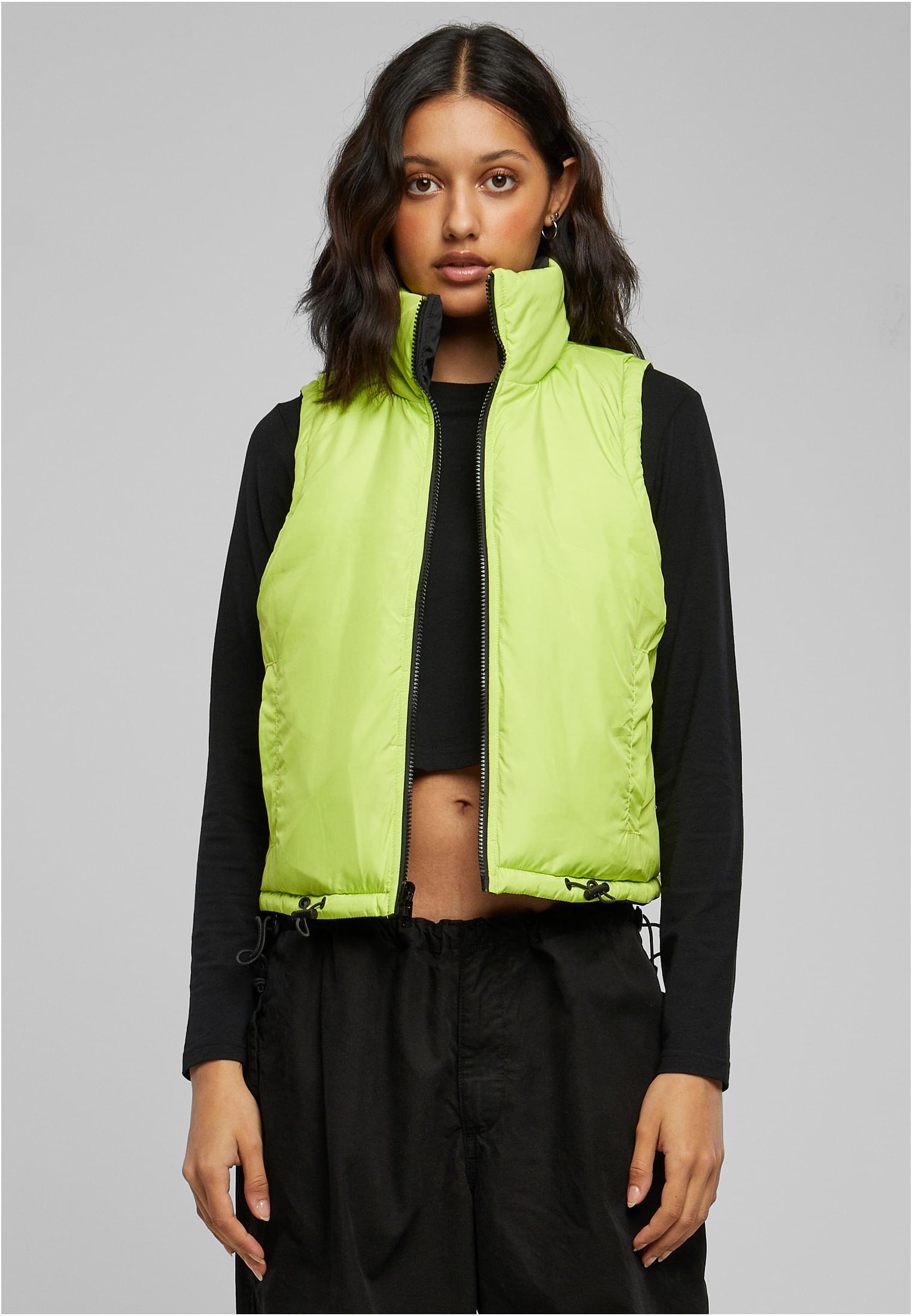 UC Ladies Gilet Reversible Cropped black/frozenyellow