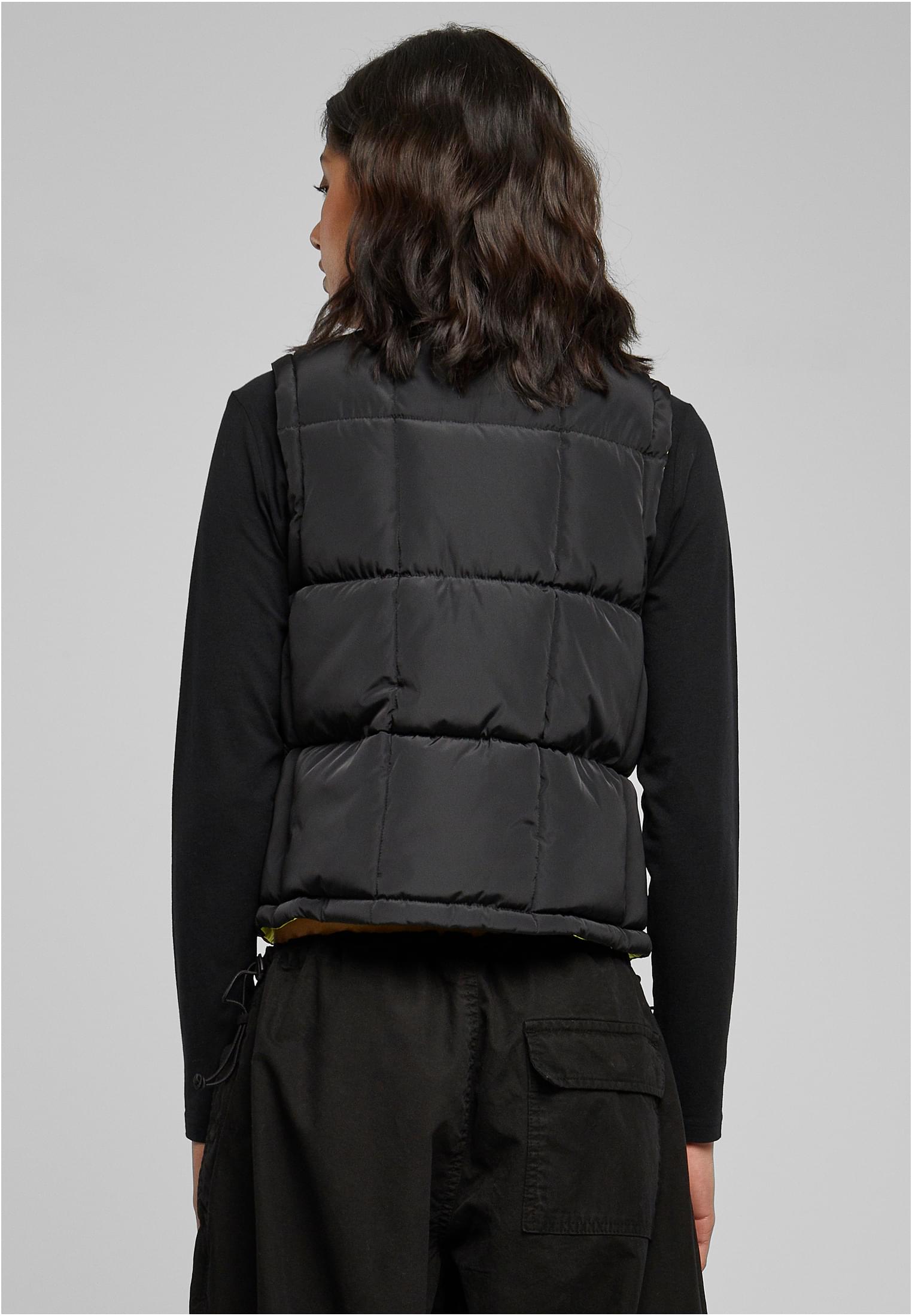 UC Ladies Gilet Reversible Cropped black/frozenyellow