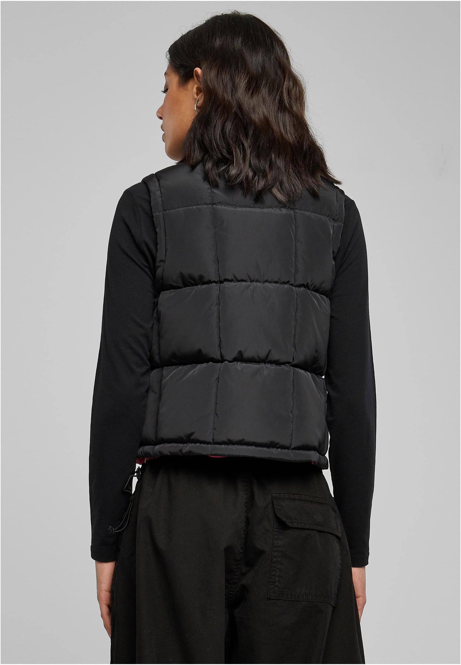 UC Ladies Gilet Reversible Cropped black/fuchsia
