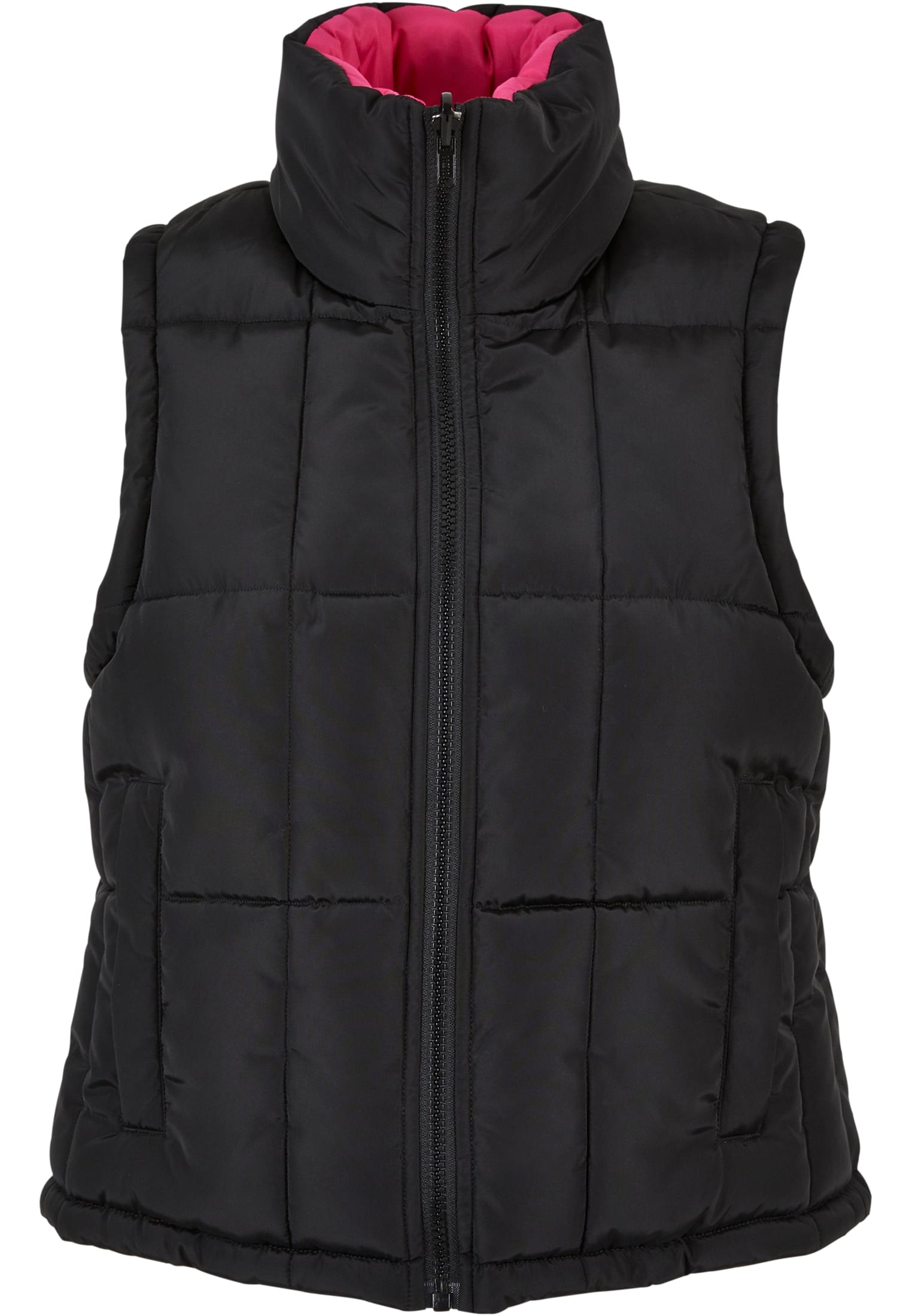 UC Ladies Gilet Reversible Cropped black/fuchsia
