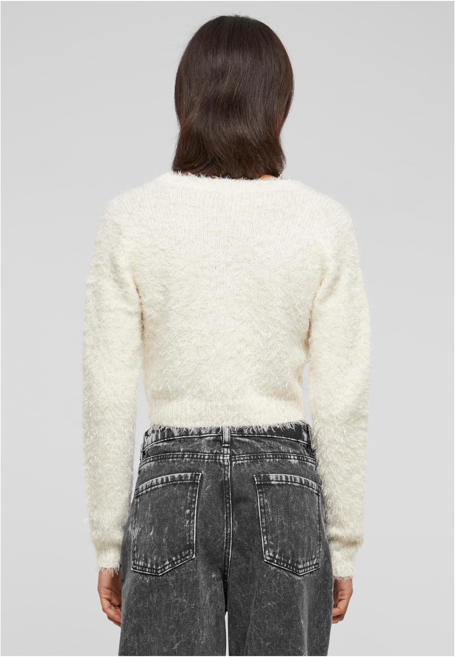 UC Ladies Cardigan Tied Cropped Feather whitesand