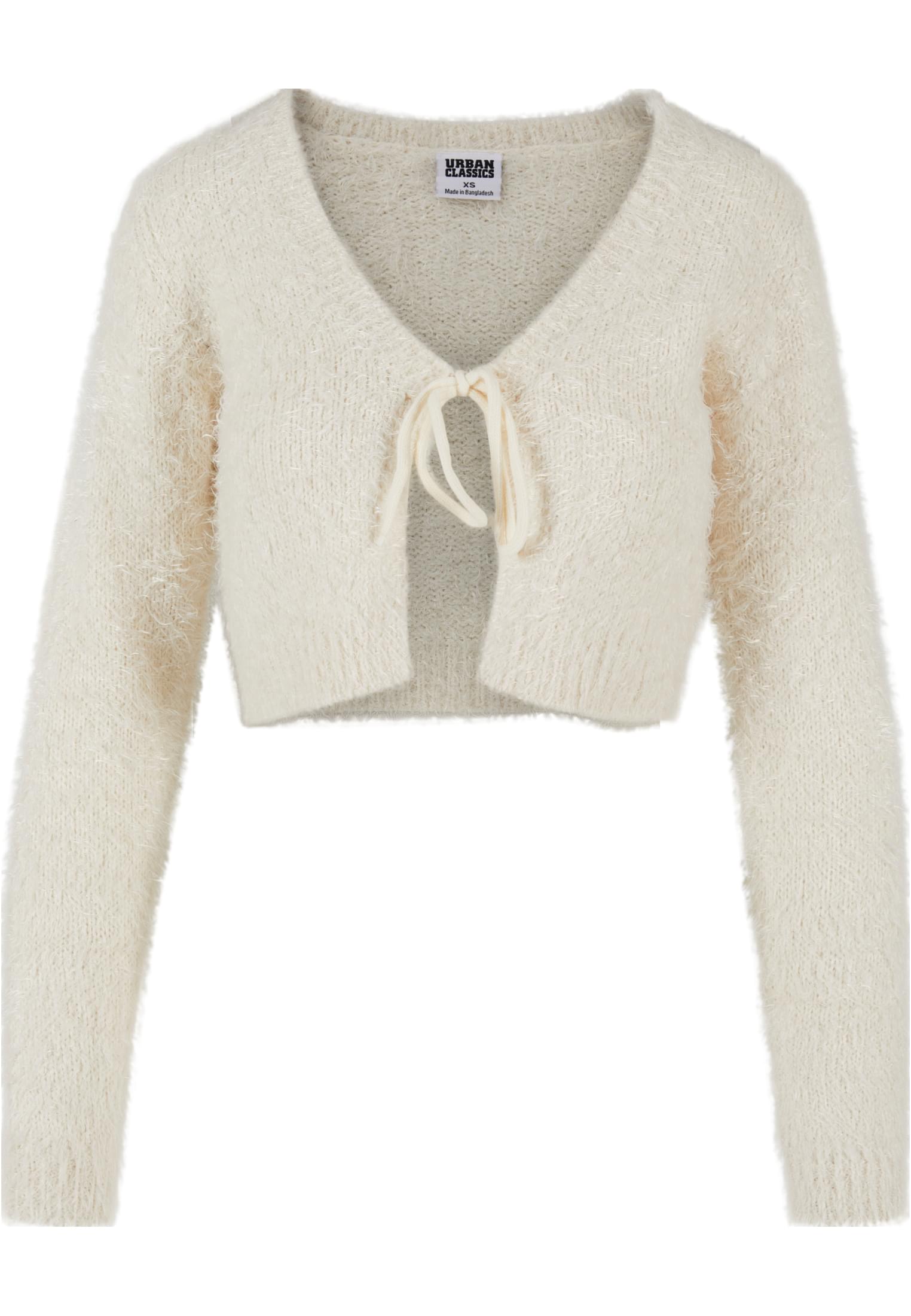 UC Ladies Cardigan Tied Cropped Feather whitesand