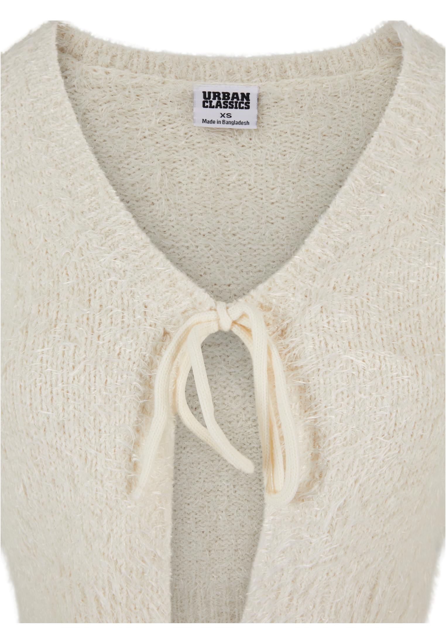 UC Ladies Cardigan Tied Cropped Feather whitesand