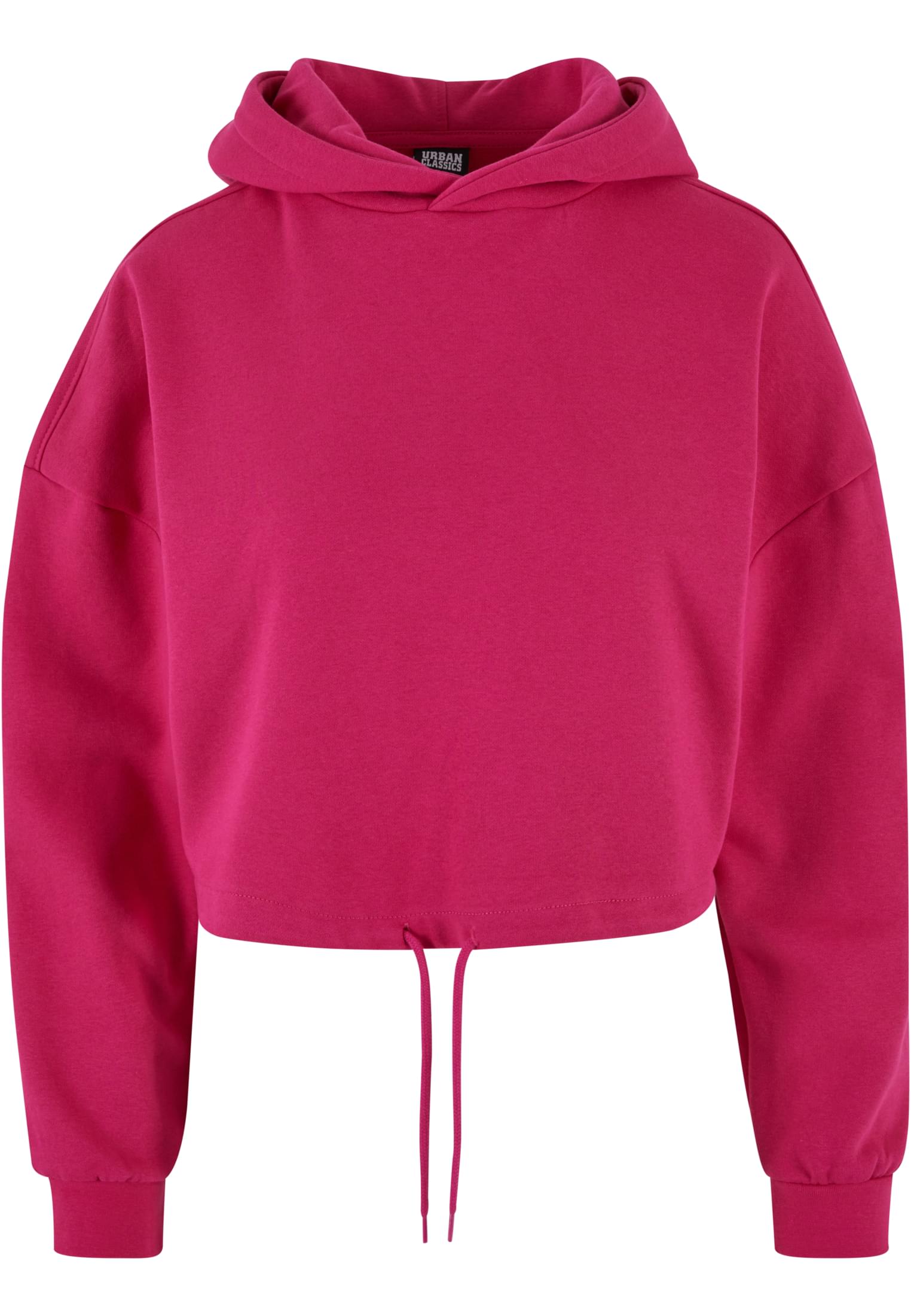 UC Ladies Felpa con cappuccio Cropped Oversized hibiskuspink