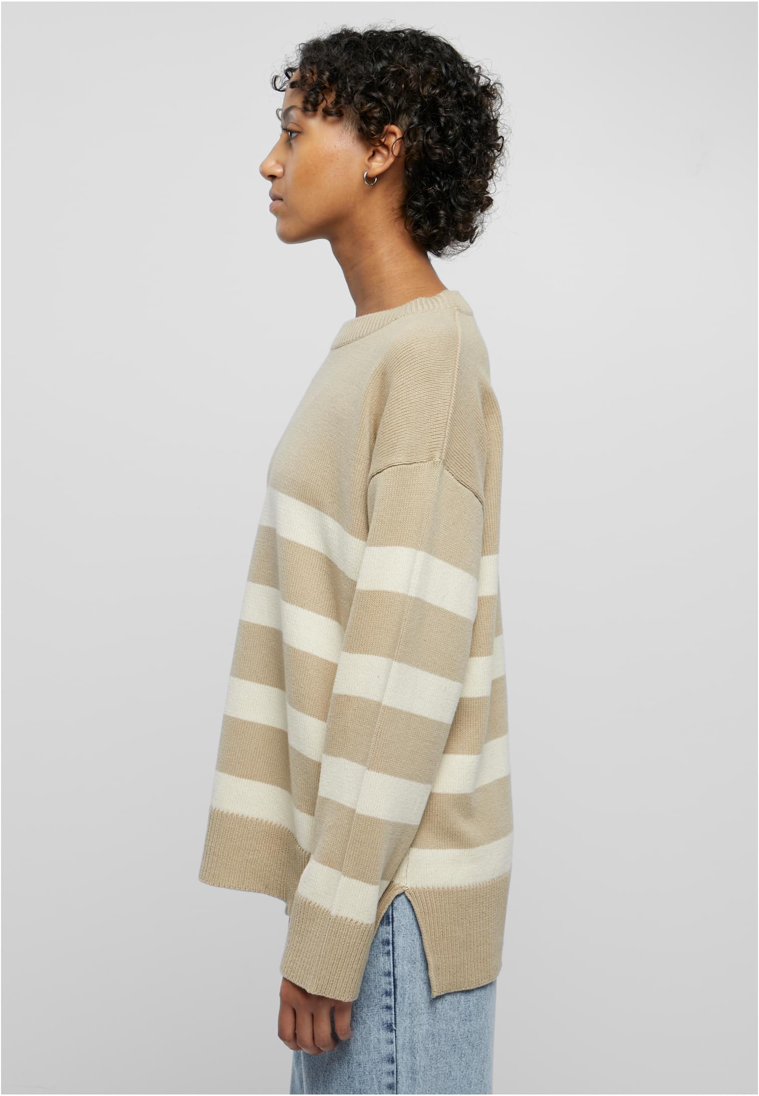 Urban Classics Maglione Striped Knit Crew wetsand/sand