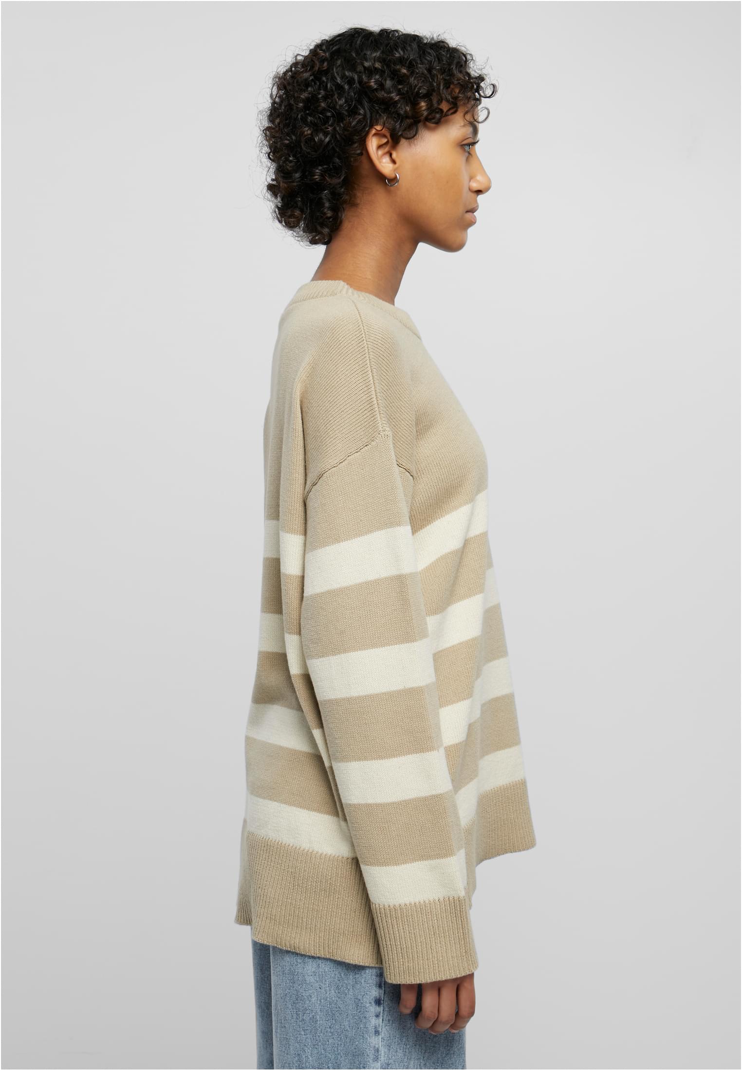 Urban Classics Maglione Striped Knit Crew wetsand/sand