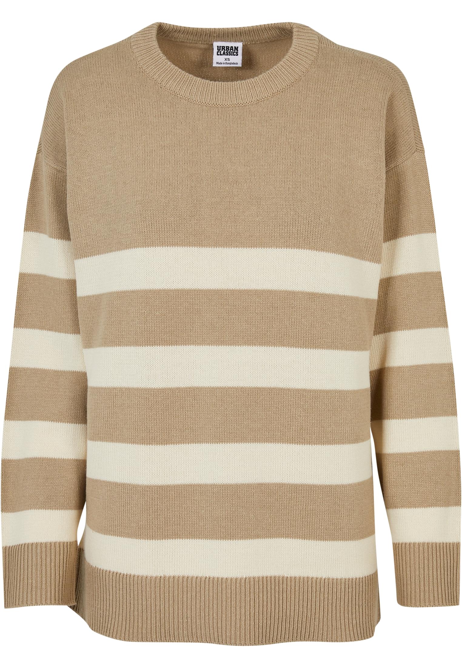 Urban Classics Maglione Striped Knit Crew wetsand/sand