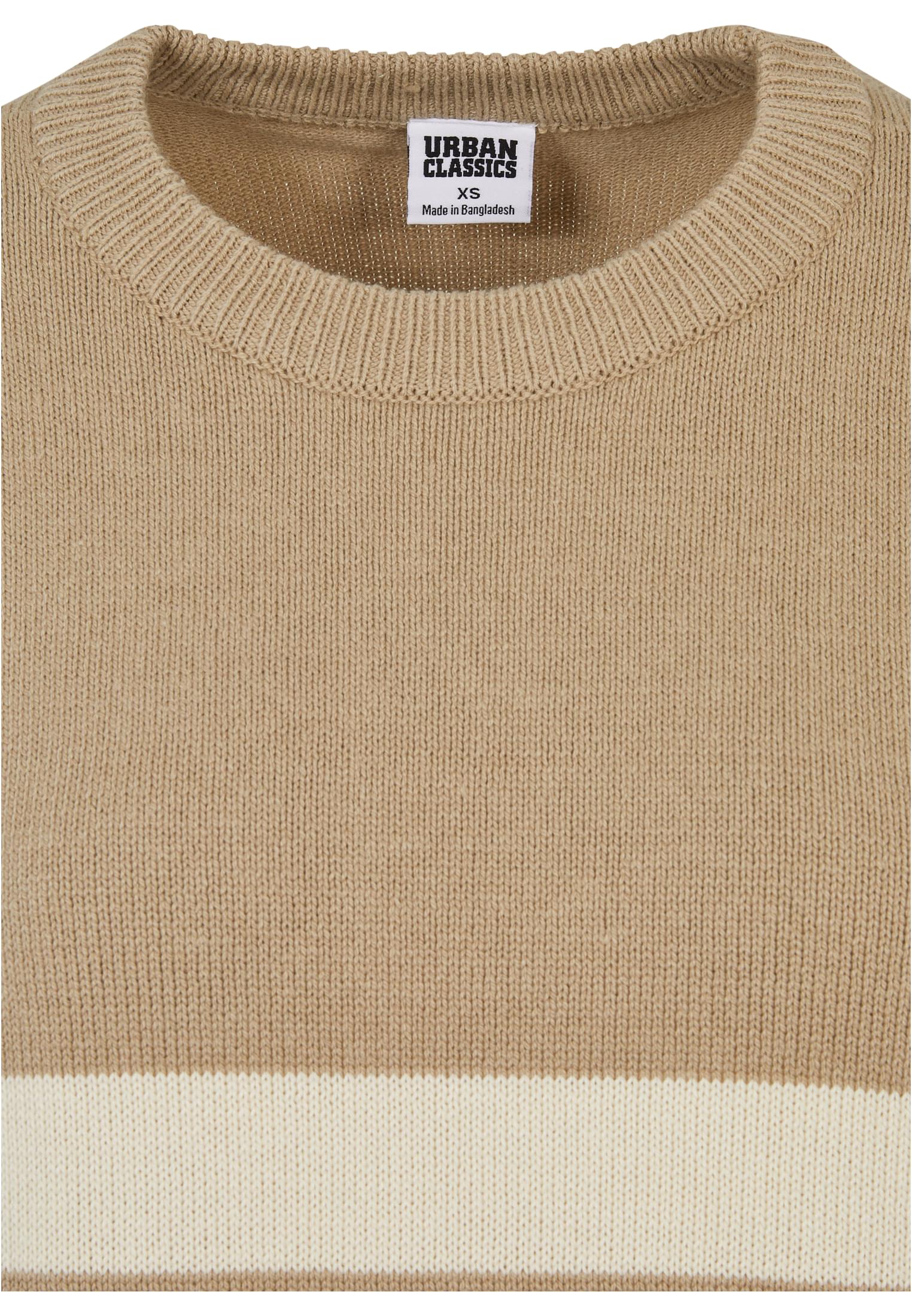 Urban Classics Maglione Striped Knit Crew wetsand/sand