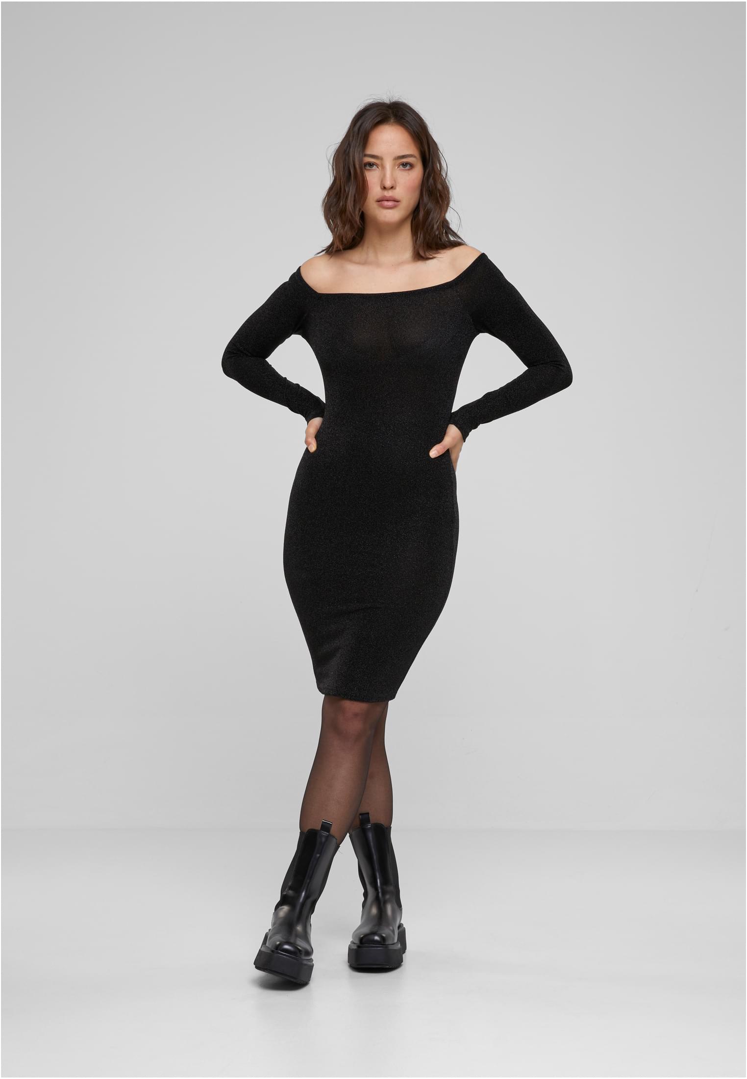 UC Ladies Abito Off Shoulder Longsleeve Glitter