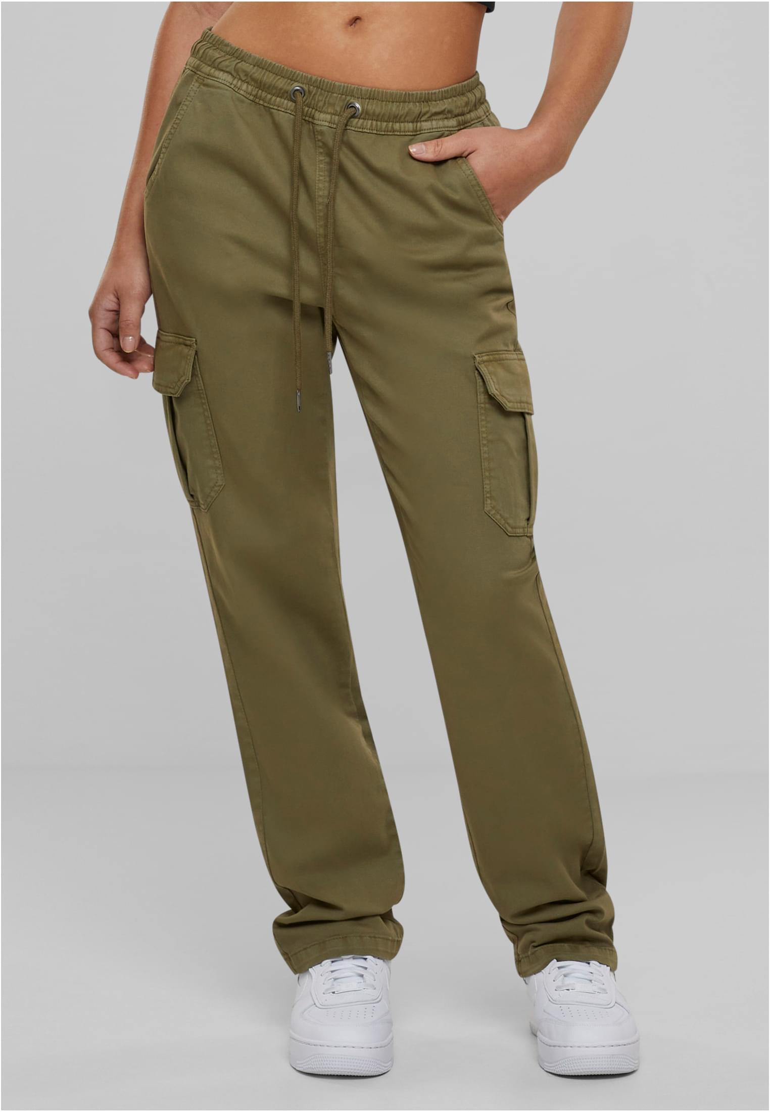UC Ladies Pantaloni High Waist Twill Cargo tiniolive