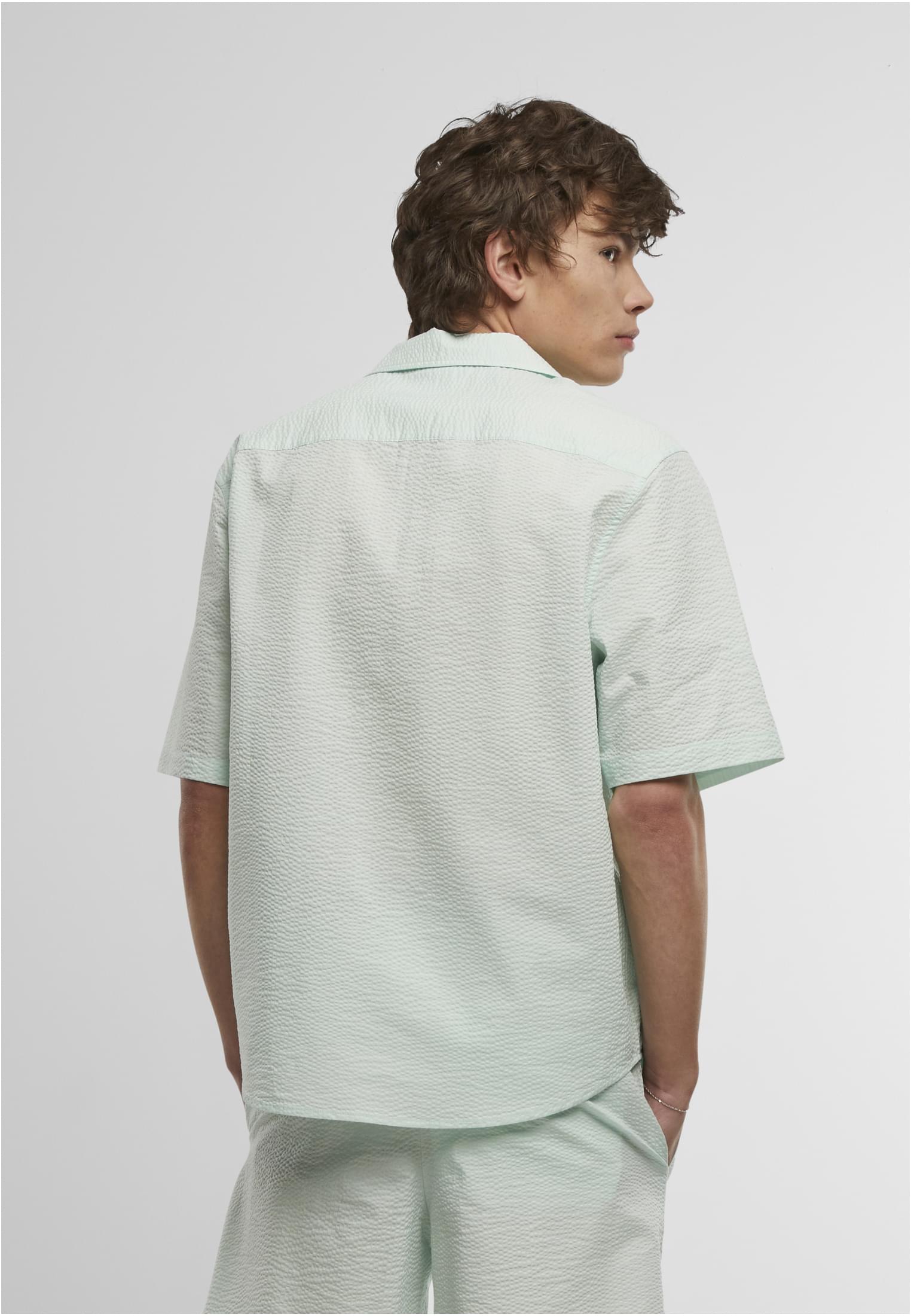 Urban Classics Camicia Relaxed Seersucker Short Sleeve frostmint