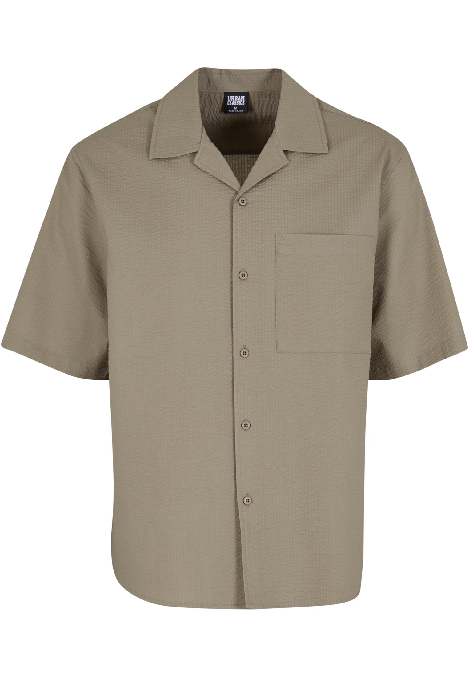 UC Men Camicia Relaxed Seersucker Short Sleeve paleolive