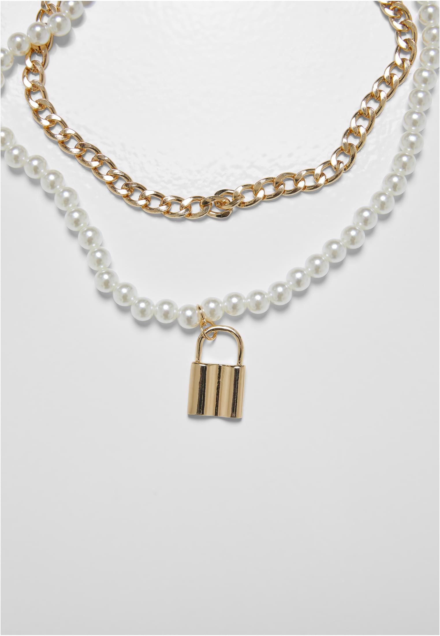 Padlock Pearl Layering Necklace-TB6464