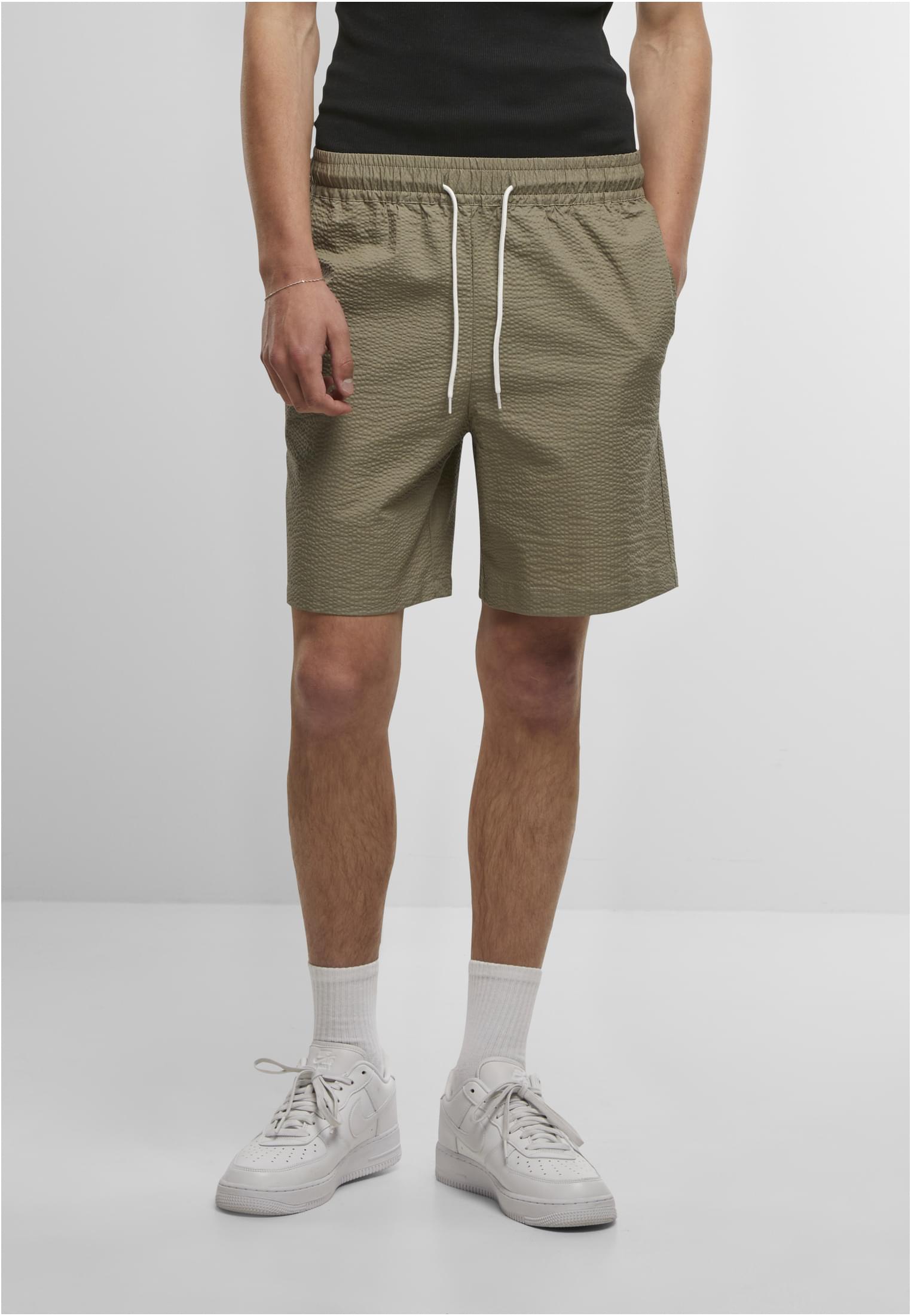 UC Men Pantaloncini Basic Seersucker paleolive