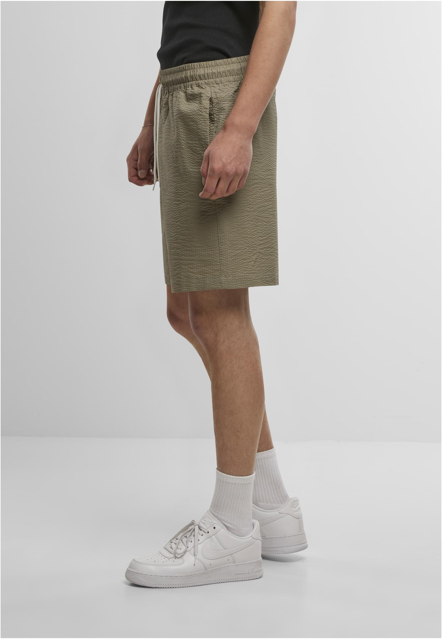 UC Men Pantaloncini Basic Seersucker paleolive