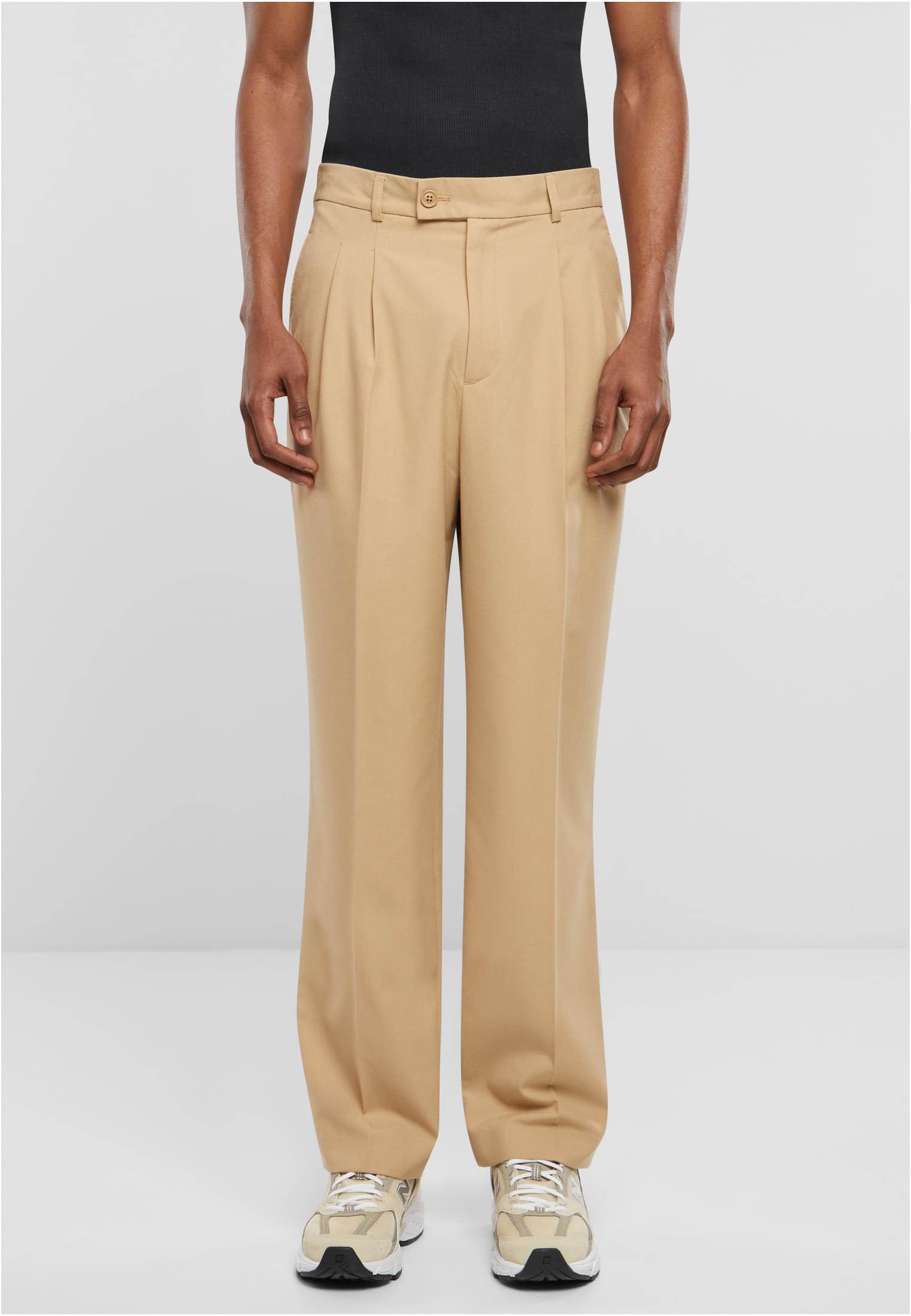 UC Men Pantaloni Double Pleated unionbeige