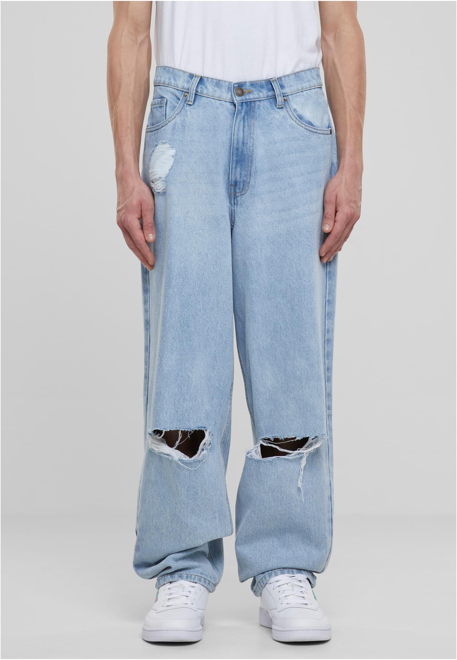 UC Men Jeans Heavy Ounce Knee Cut Baggy Fit new washed