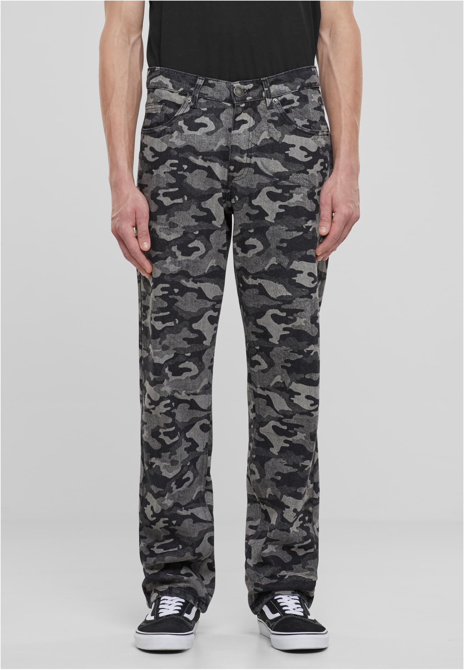 Urban Classics Jeans Laser Camo Printed blacklasercamo
