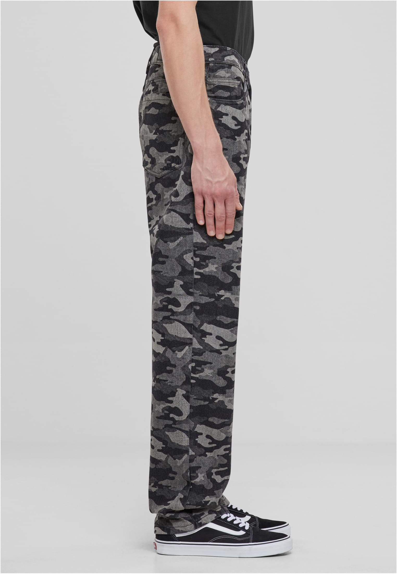 Urban Classics Jeans Laser Camo Printed blacklasercamo