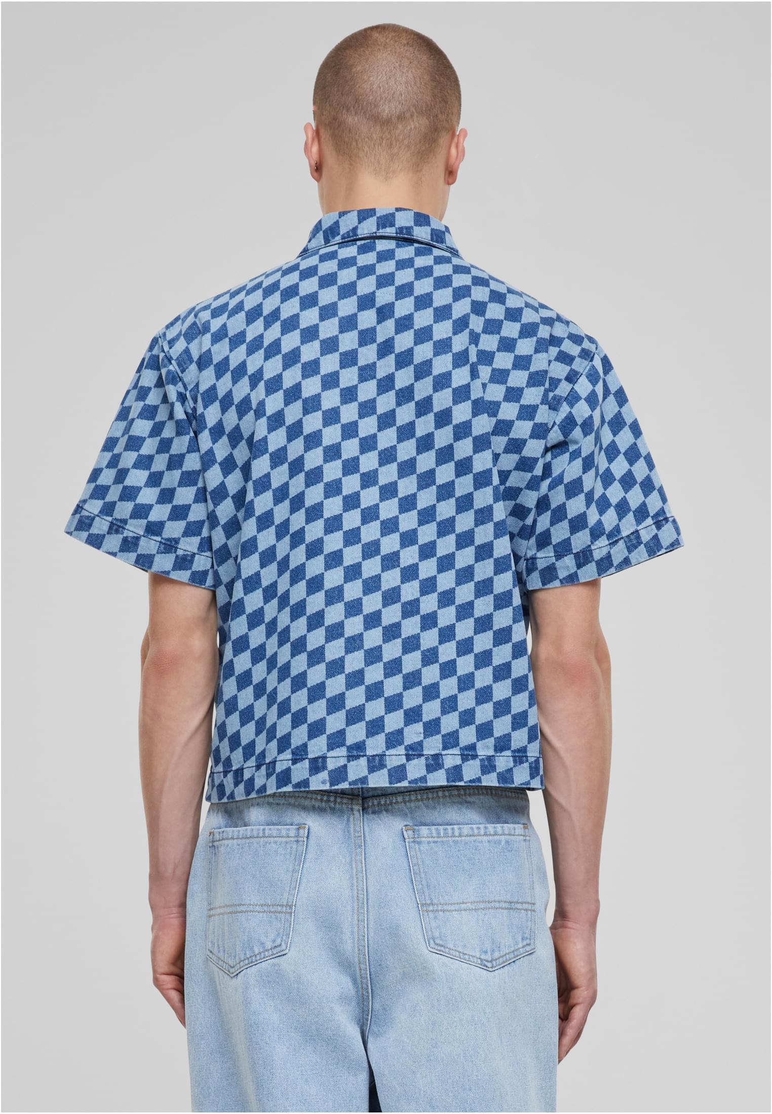Urban Classics Camicia Laser Check Printed Boxy bluelasercheck