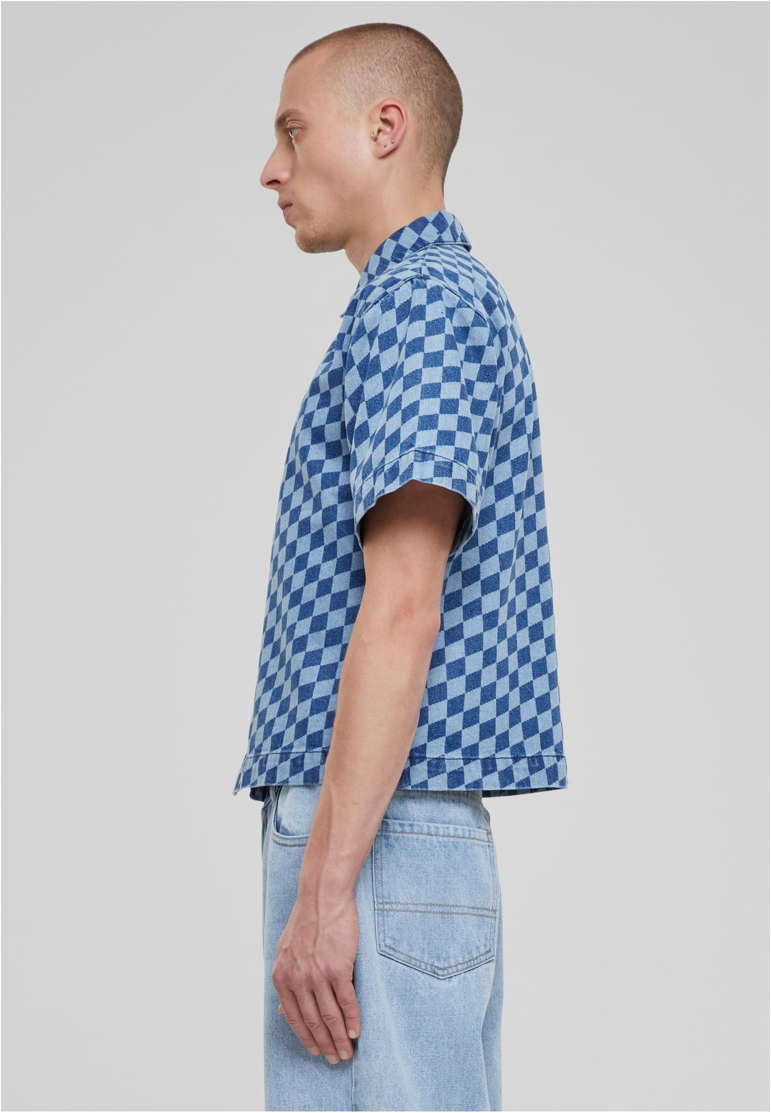Urban Classics Camicia Laser Check Printed Boxy bluelasercheck